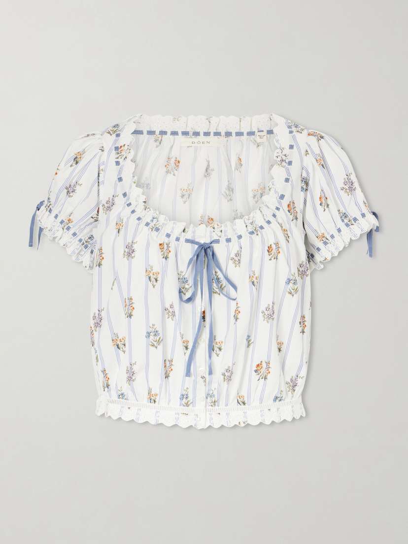 DÔEN Nera Broderie Anglaise Organic Cotton Blouse