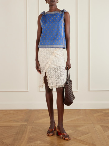 Dôen Amalia floral-print cotton-voile top