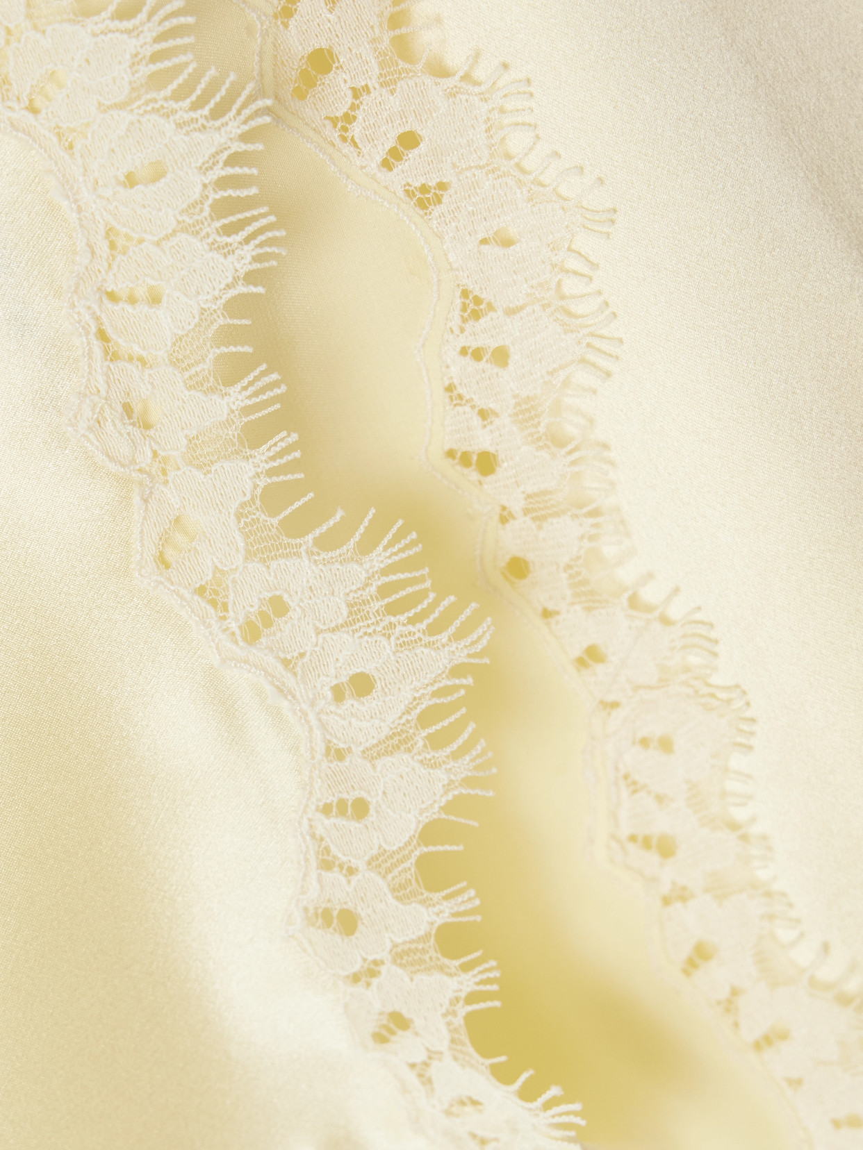 Dôen - Loure Lace-Trimmed Silk-Satin Top