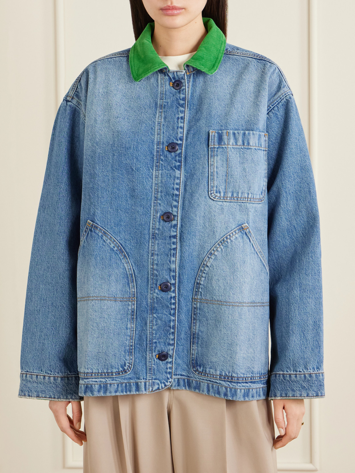 Dôen - Pascual Corduroy-Trimmed Denim Jacket