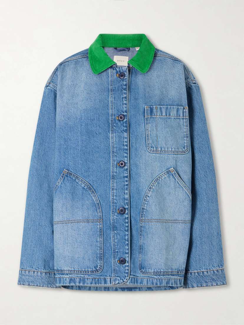 DÔEN Pascual Corduroy-trimmed Denim Jacket