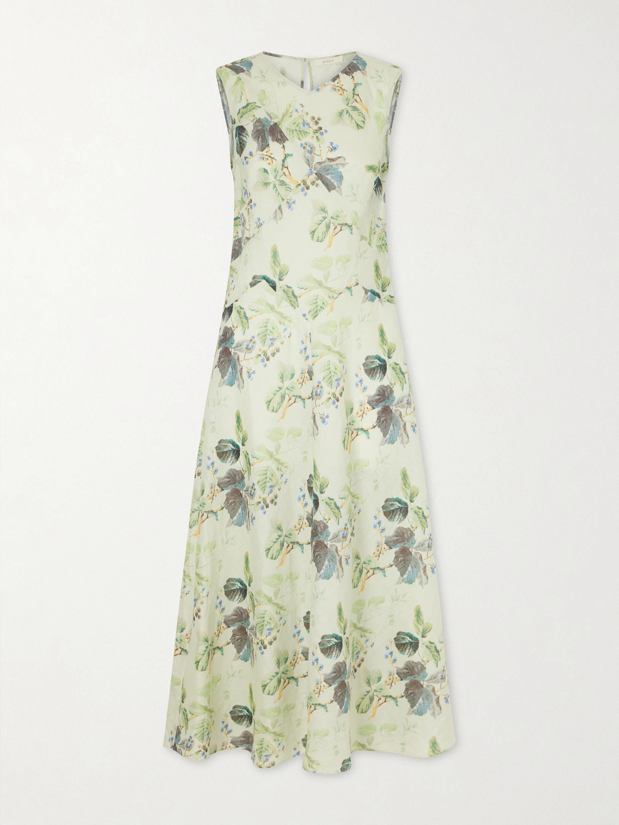 DÔEN - Adelana Printed Ramie Midi Dress - Green