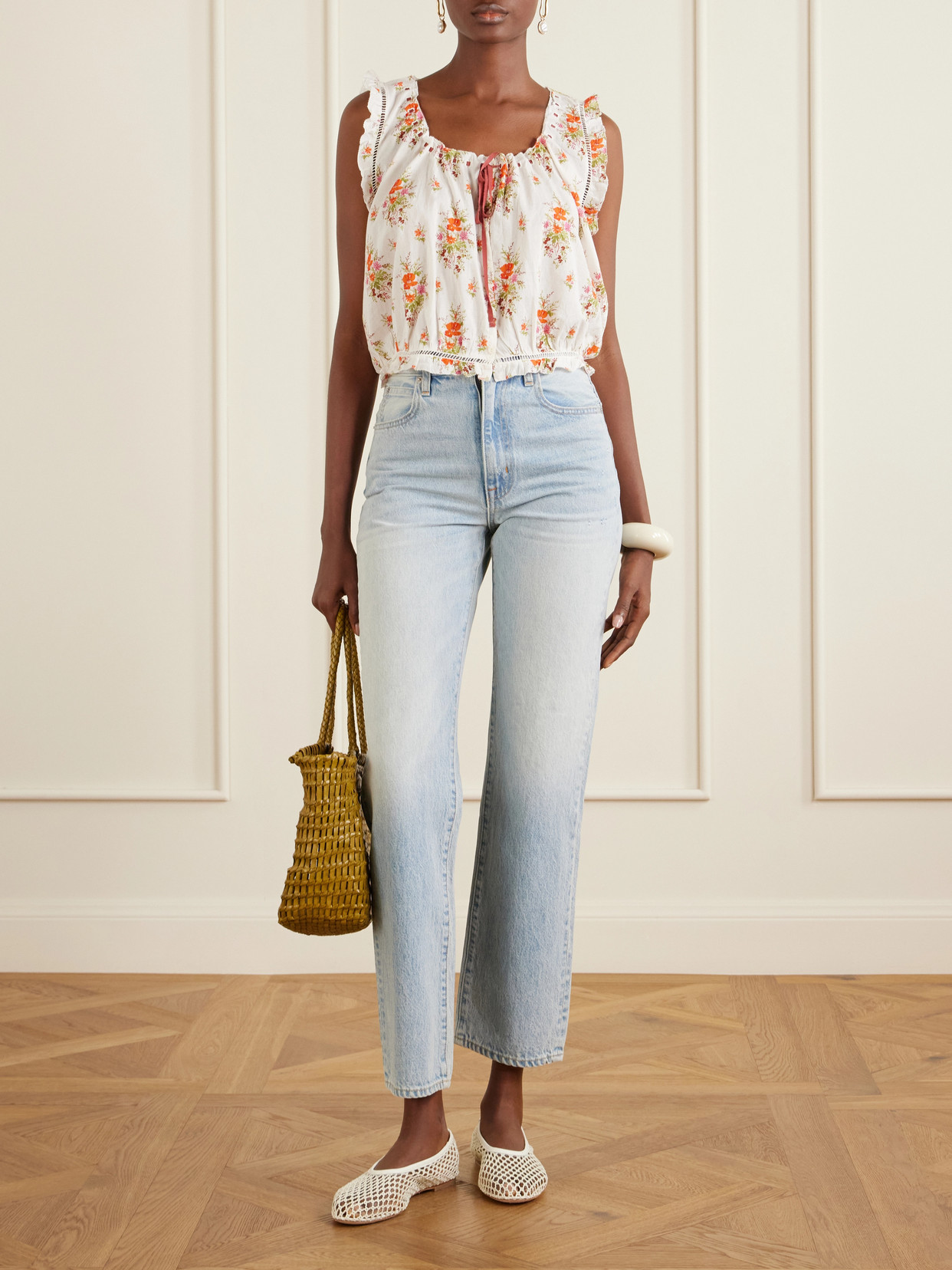 Dôen - Traveler Embroidered Floral-Print Organic Cotton Blouse