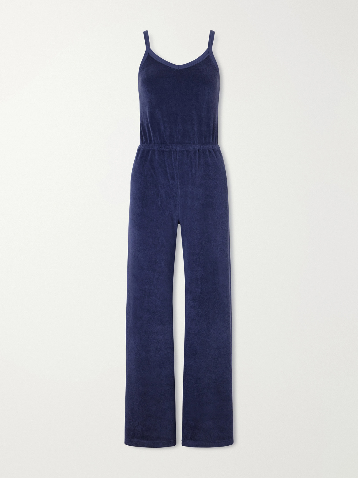 Suzie Kondi Elma Cotton-blend Terry Jumpsuit In Blue