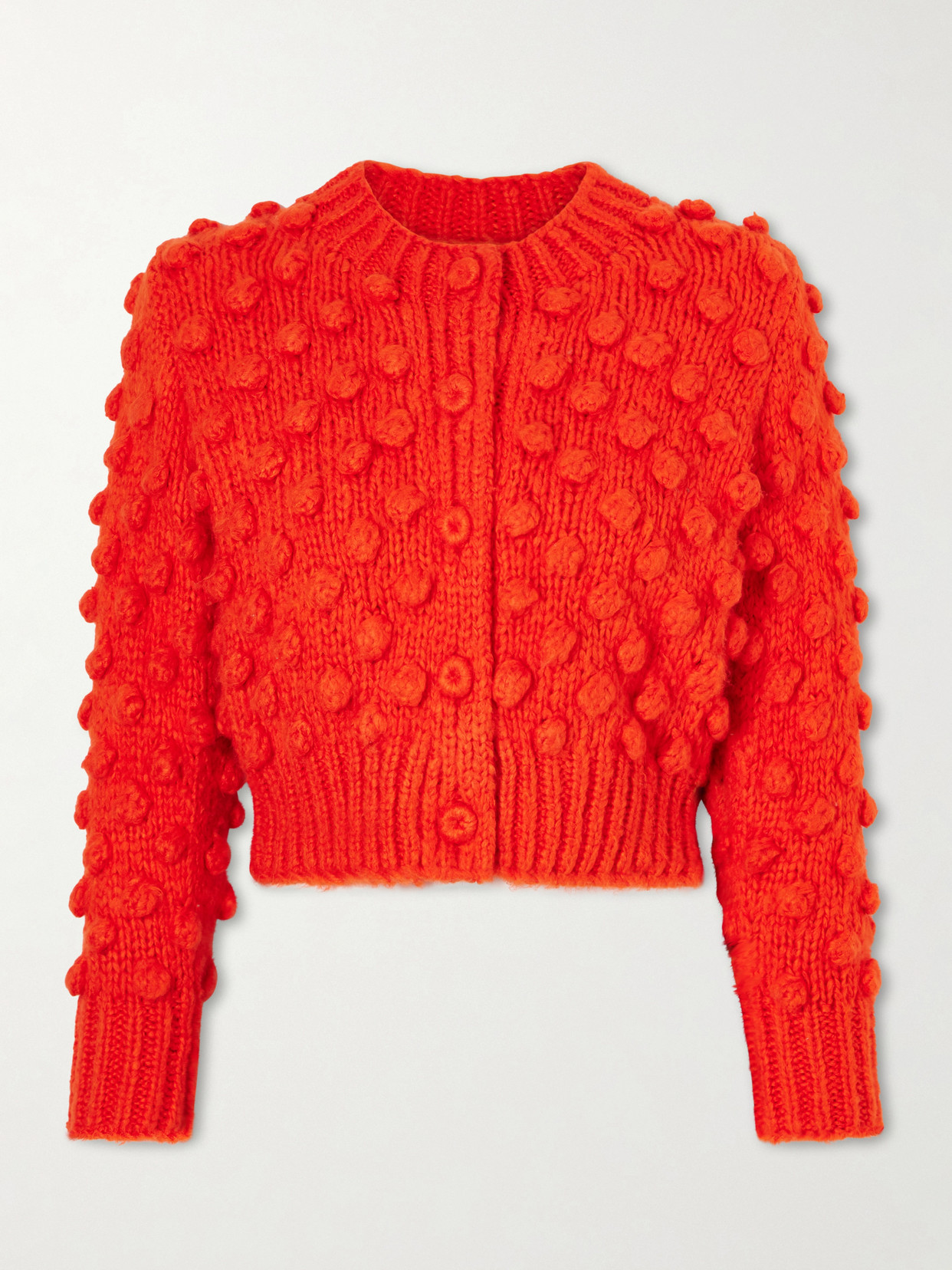 Suzie Kondi Juno Cropped Knitted Cotton And Silk-blend Cardigan In Gold