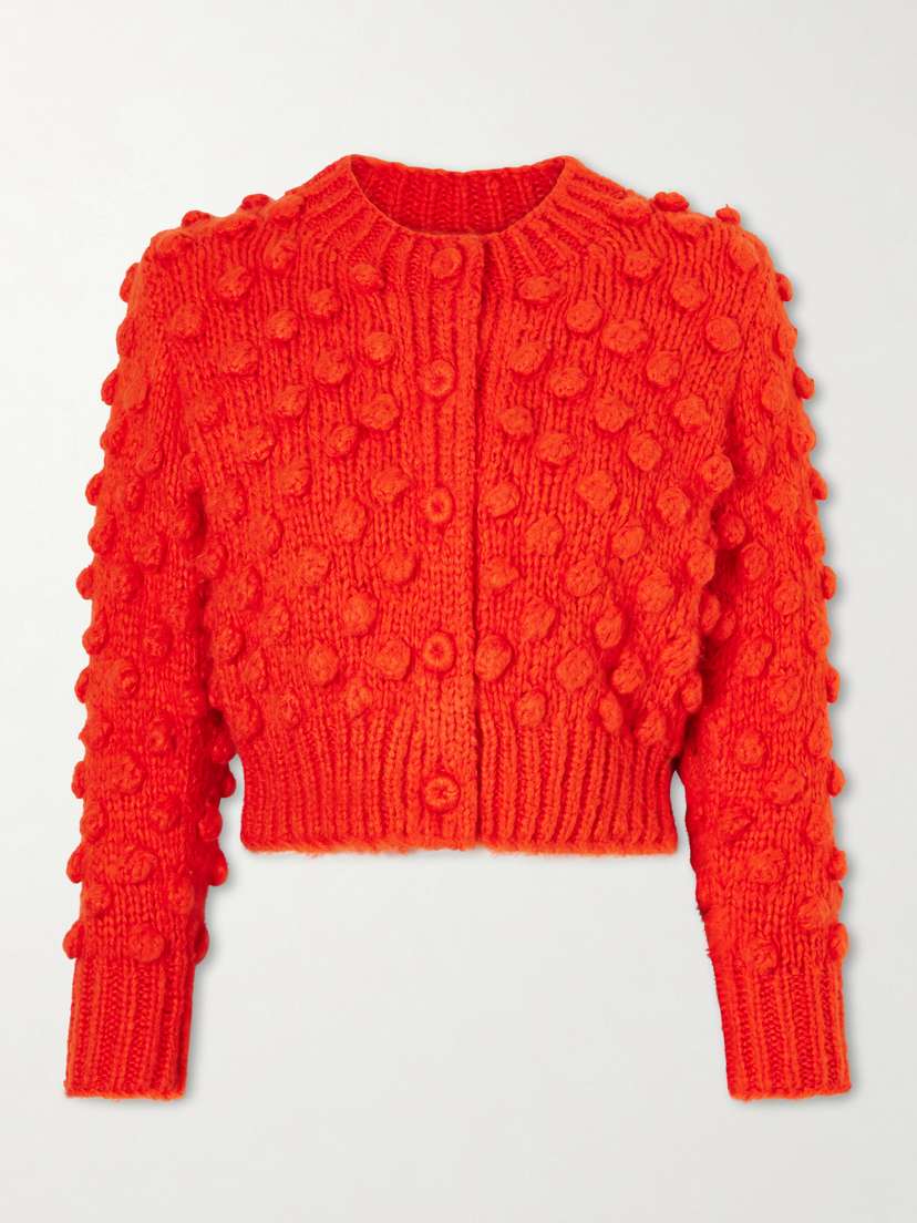 Suzie Kondi Juno Cropped Knitted Cotton And Silk-blend Cardigan