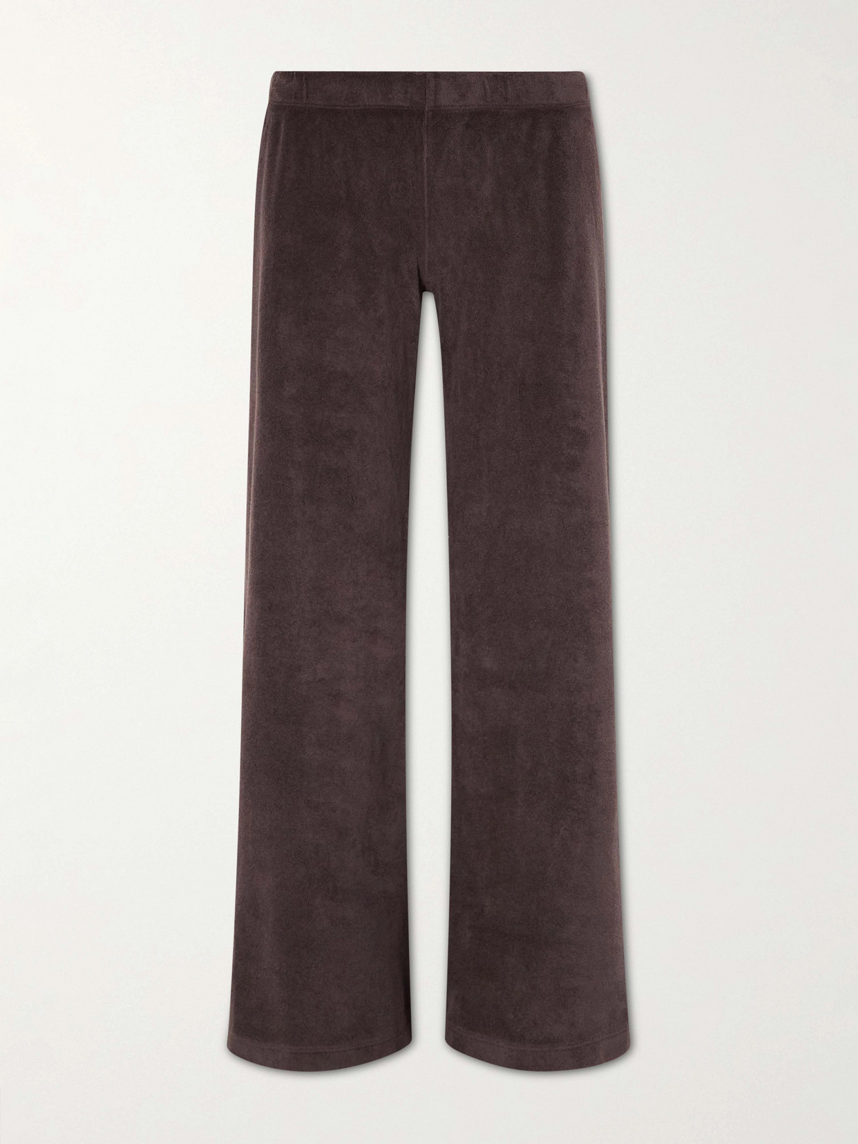 Suzie Kondi Lito Cotton-blend Terry Wide-leg Pants In Brown