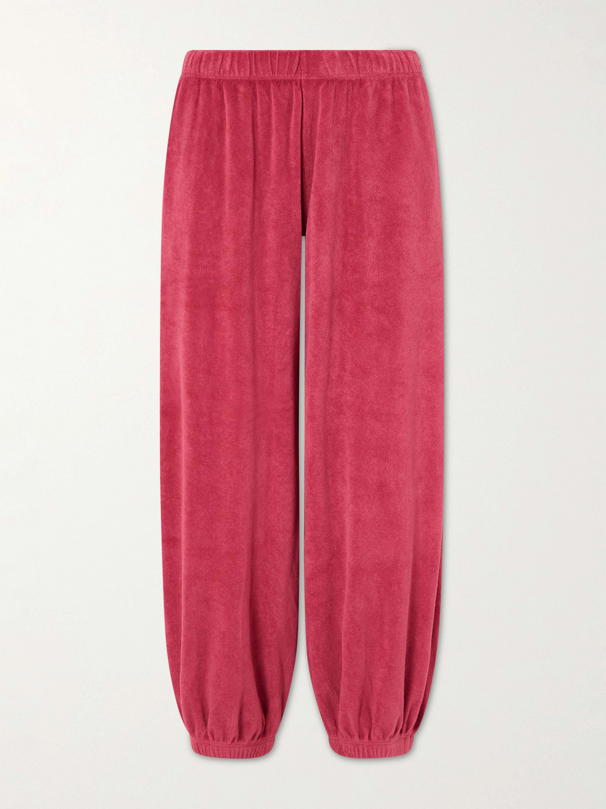 Suzie Kondi Paxos Cotton-blend Terry Track Pants In Red
