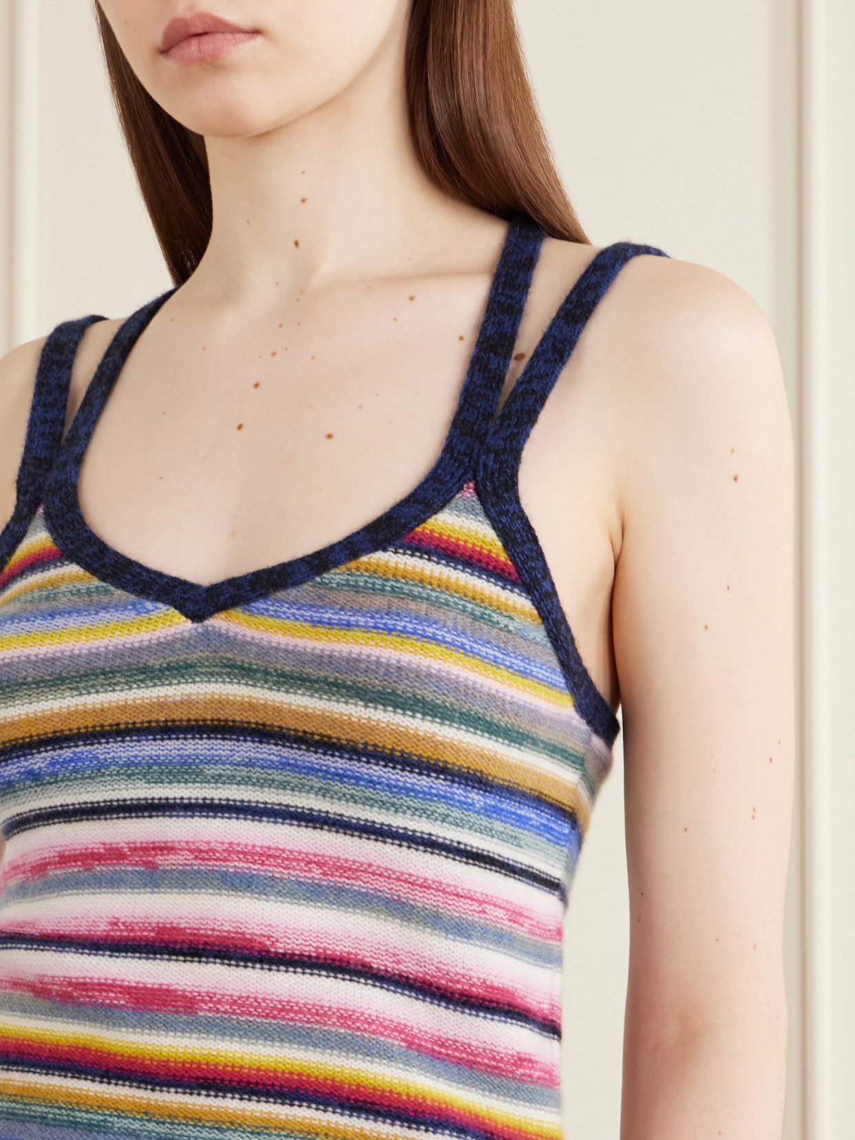 Toula Striped Cashmere Tank Top