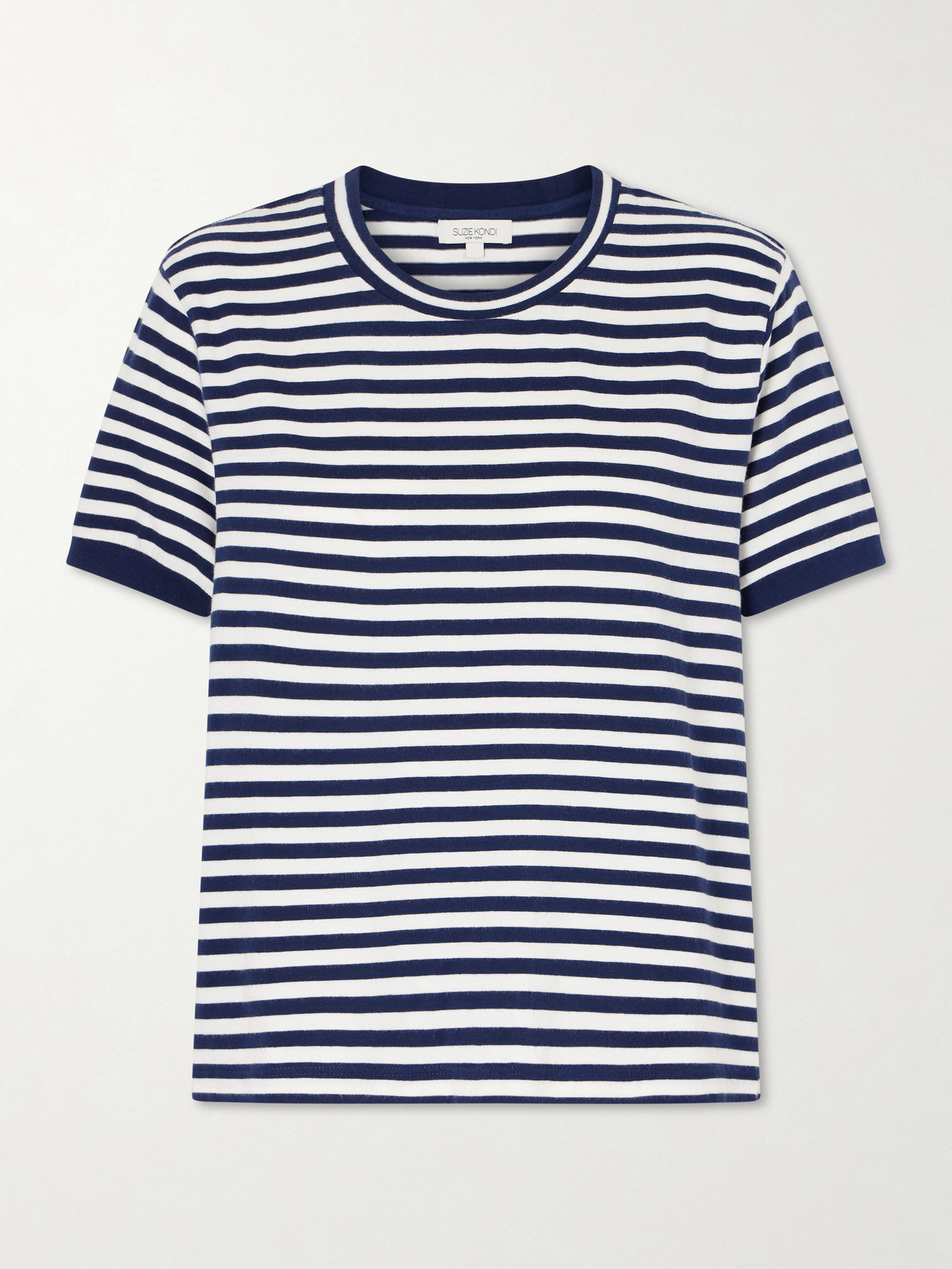 Suzie Kondi Symi Striped Cotton-jersey T-shirt In Blue