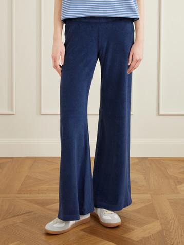 Suzie Kondi Lito cotton-blend terry wide-leg pants