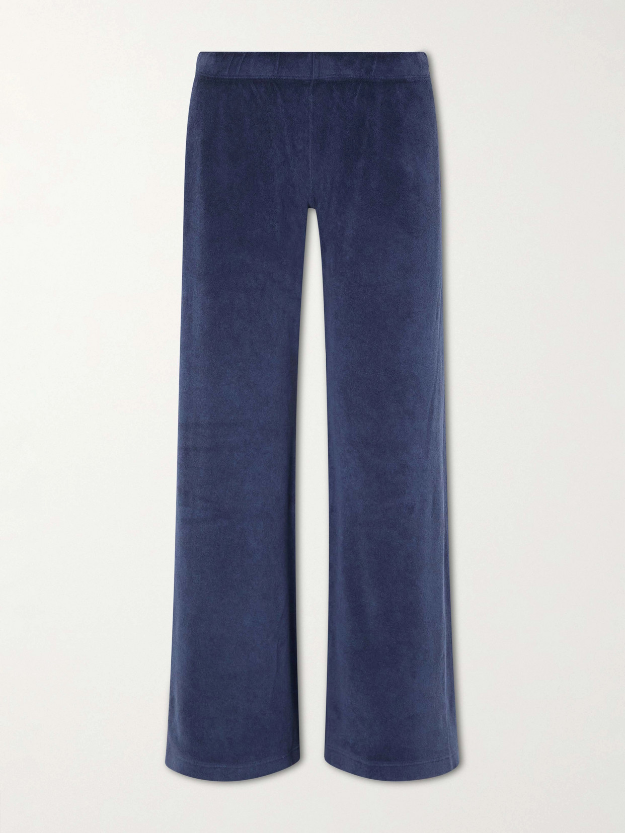 Suzie Kondi Lito Cotton-blend Terry Wide-leg Pants In Blue