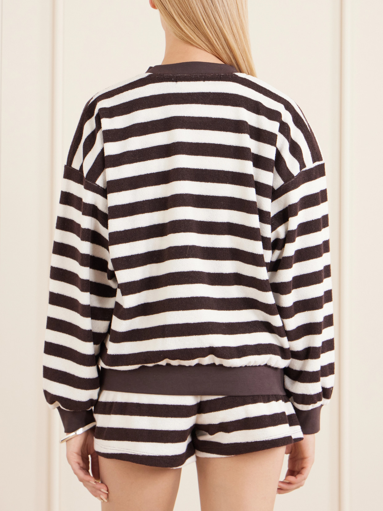 Sifnos Striped Cotton-Blend Terry Sweatshirt