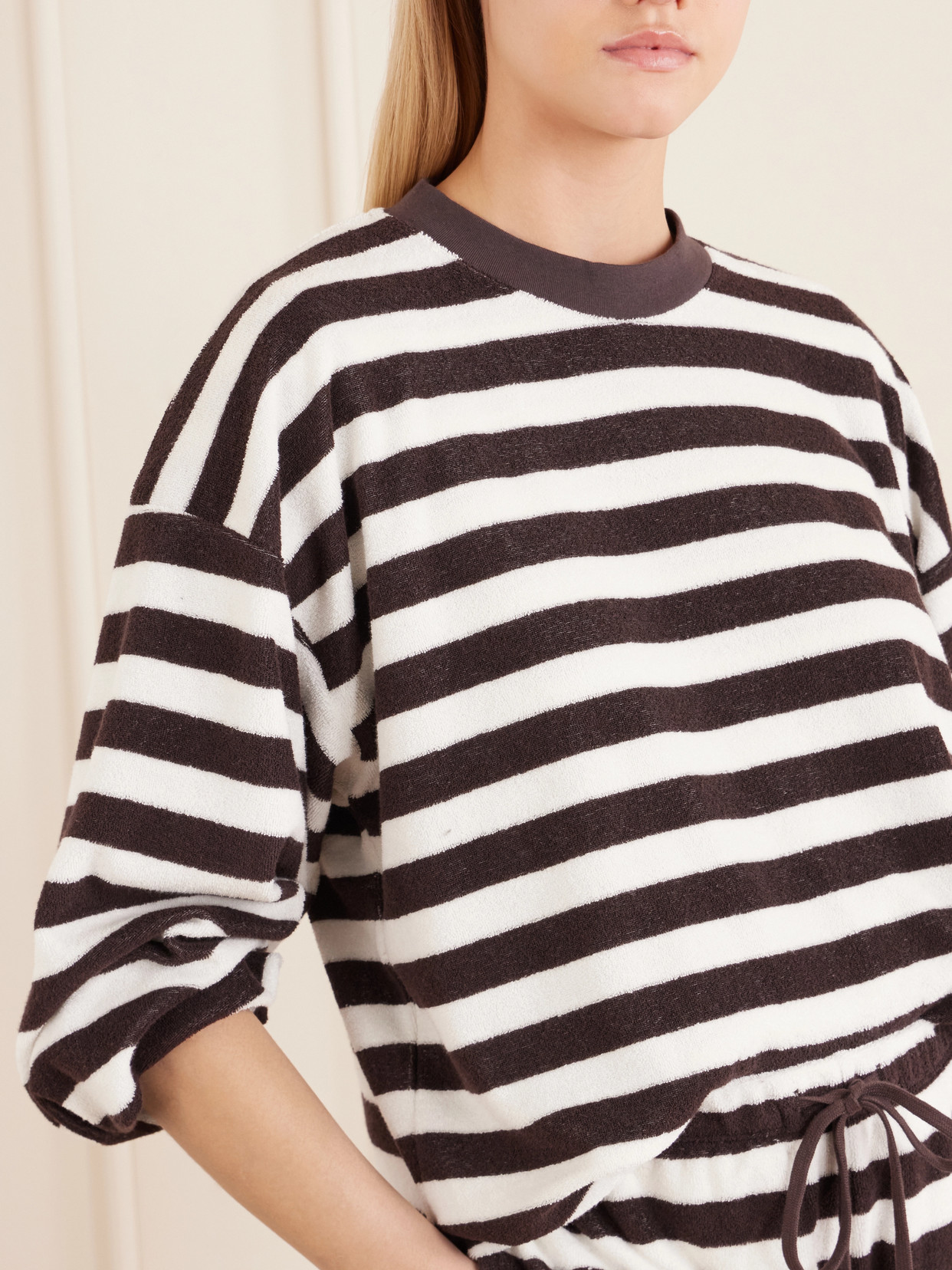 Sifnos Striped Cotton-Blend Terry Sweatshirt