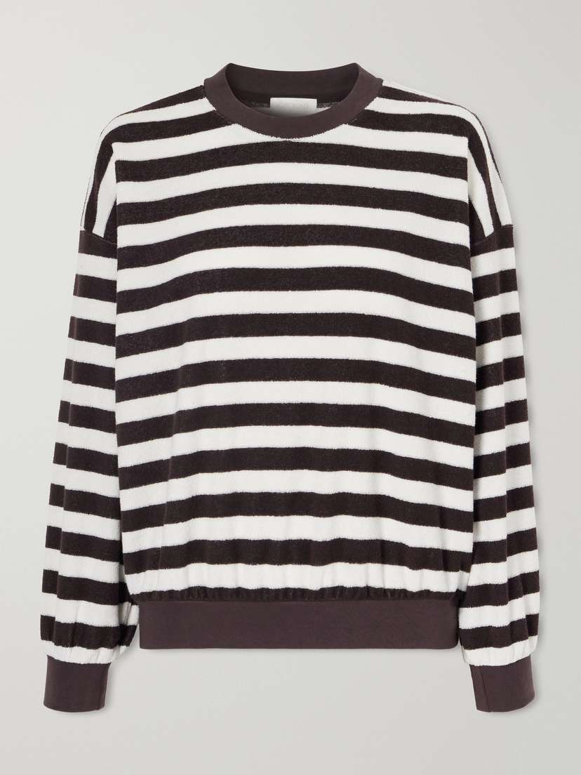 Suzie Kondi Sifnos Striped Cotton-blend Terry Sweatshirt