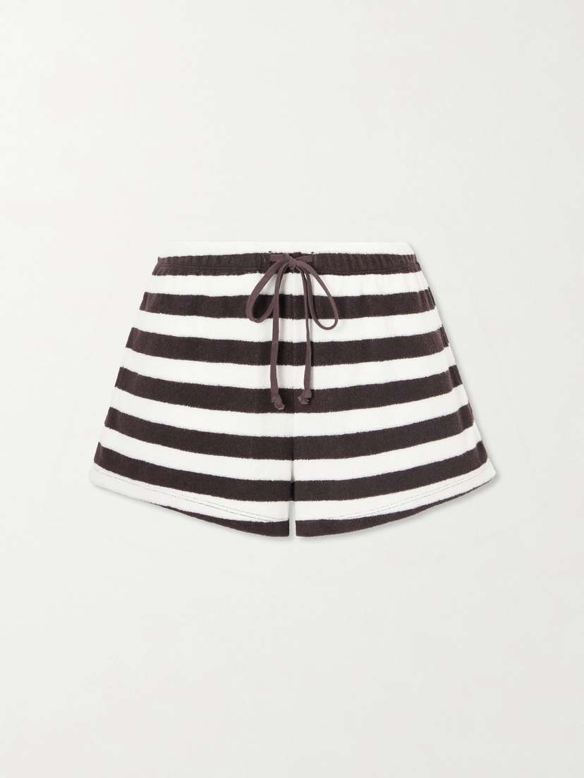 Suzie Kondi Shallis Striped Cotton-blend Terry Shorts