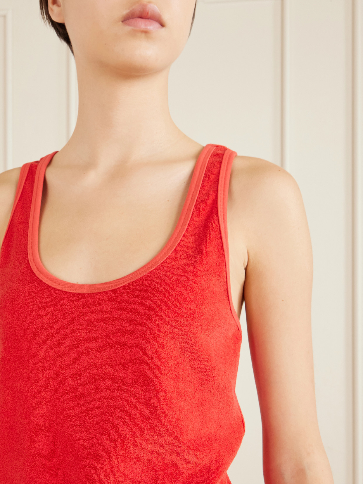 Tia Cotton-Blend Terry Tank Top