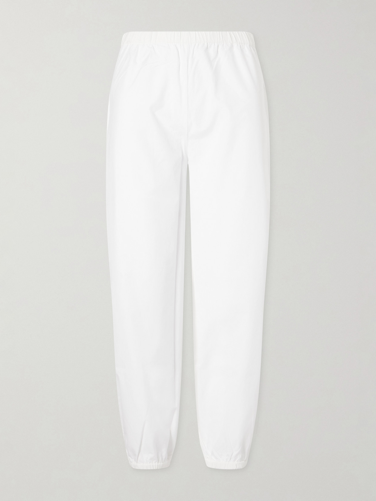 Suzie Kondi Delos Cotton-poplin Tapered Pants In White