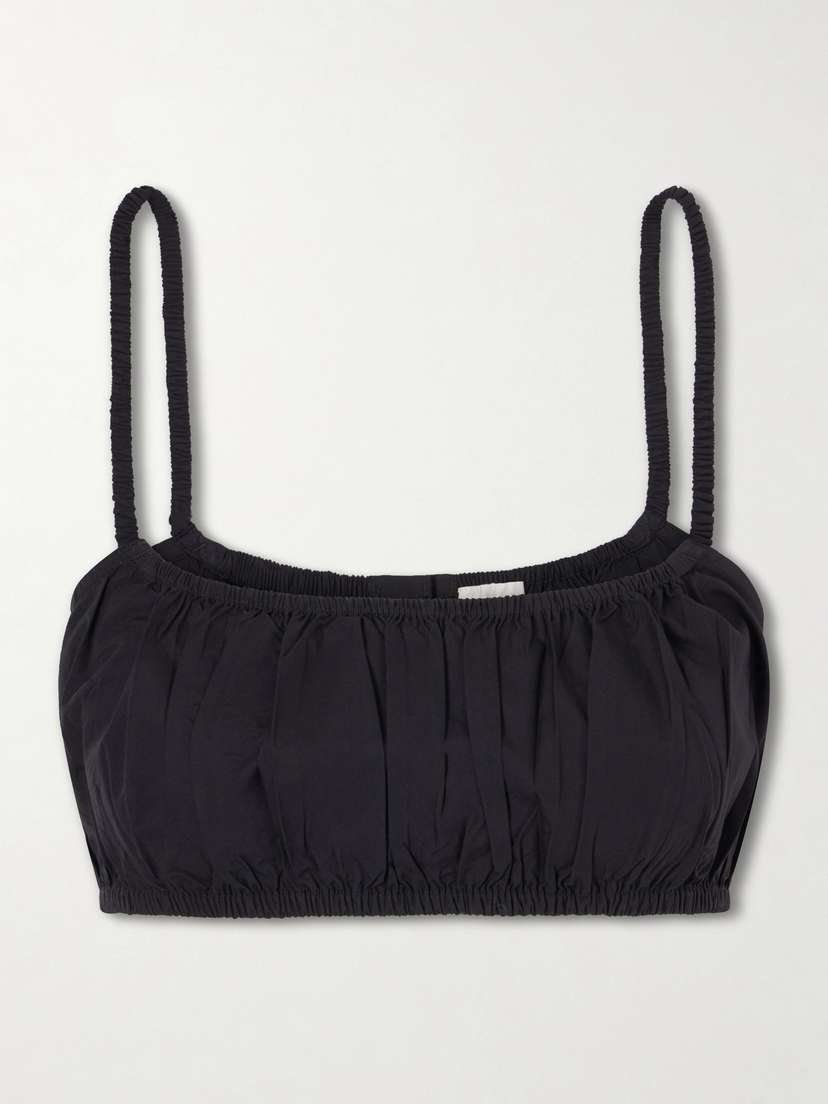 Suzie Kondi Bea Shirred Cotton-poplin Bandeau Tank | Thumbnail 5