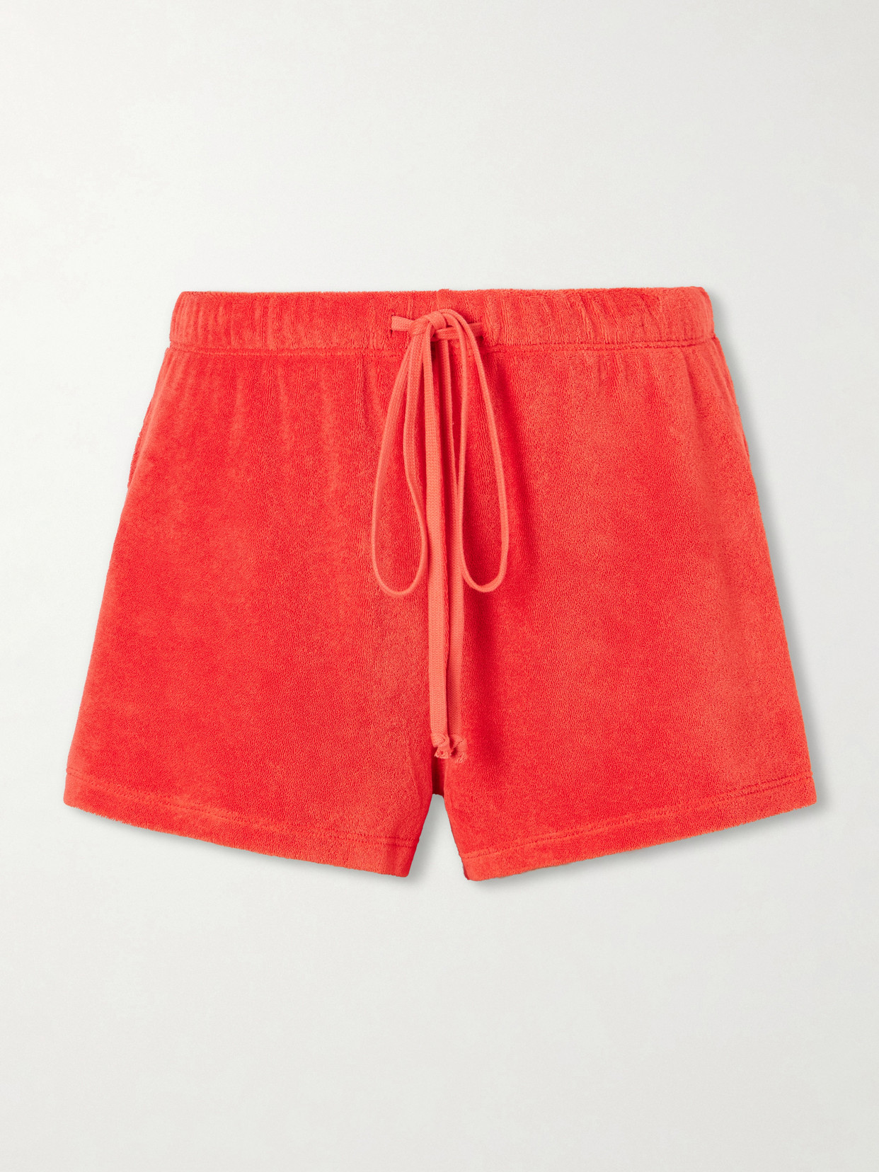 Suzie Kondi Shallis Cotton-blend Terry Shorts In Red