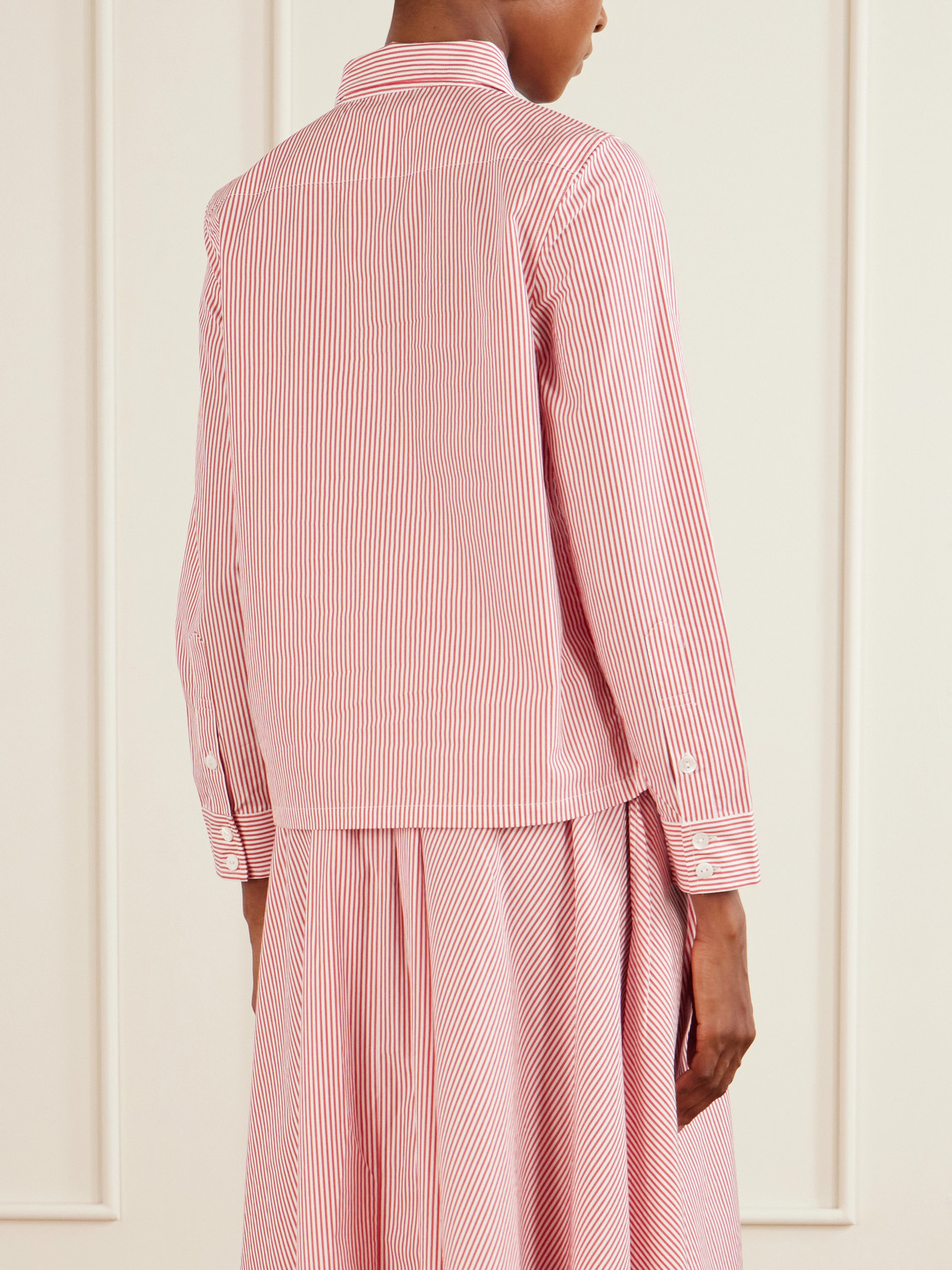 Vella Logo-Embroidered Striped Cotton-Poplin Shirt