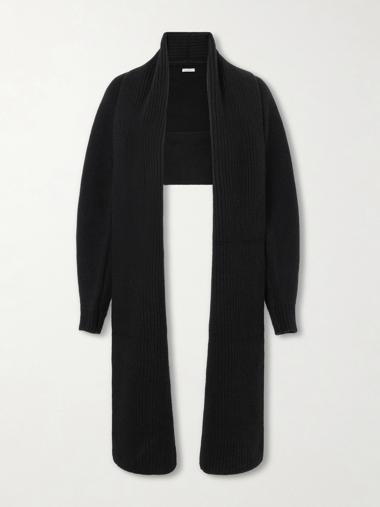 Kallmeyer Suki Shrug Ribbed-knit Wool And Cashmere-blend Cardigan In Black