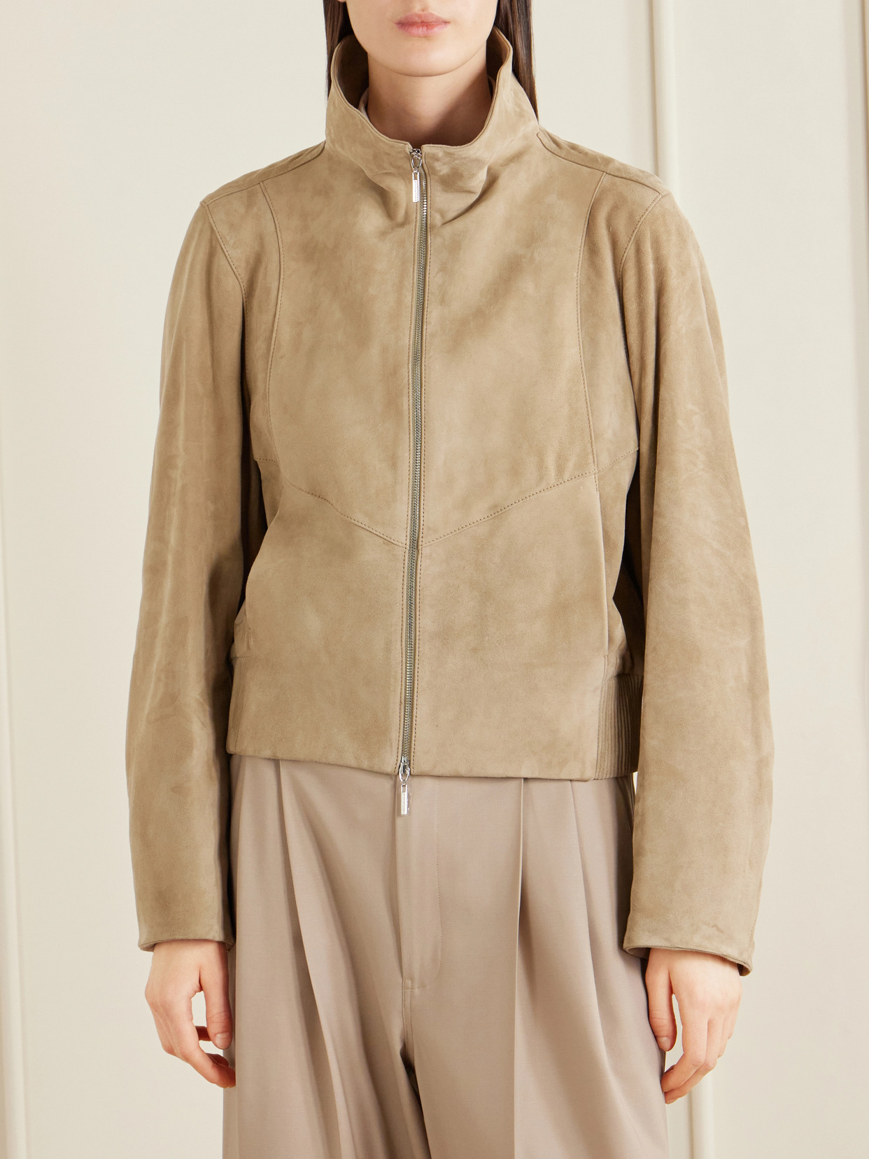 Kallmeyer Liam Suede Bomber Jacket In Brown