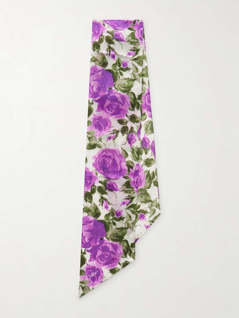 Chloé Floral-print Silk-georgette Scarf