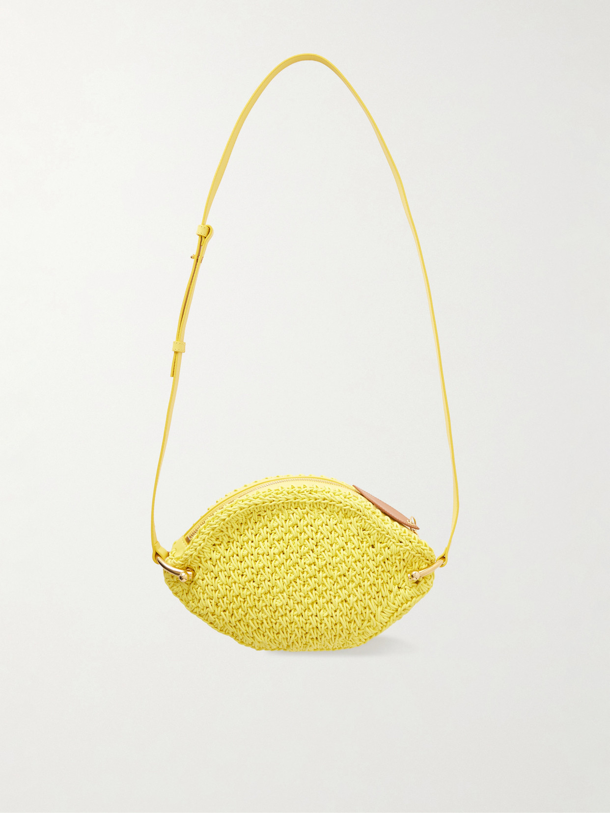 Chloé - Tropicus Embellished Leather-Trimmed Woven Shoulder Bag