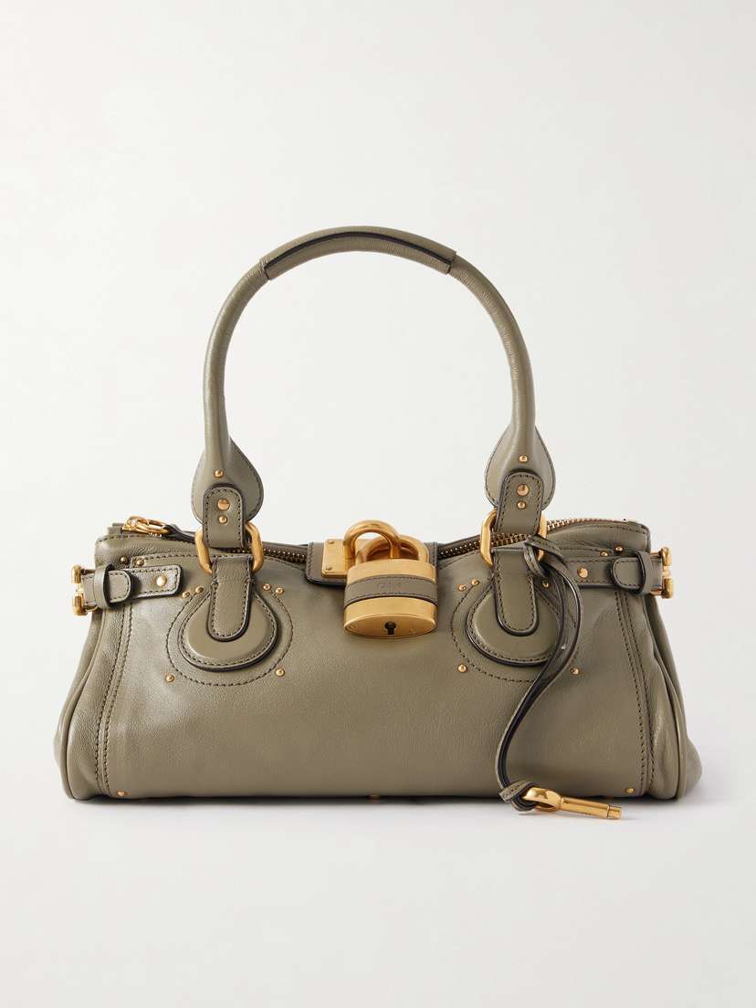 Chloé Paddington Embellished Textured-leather Tote