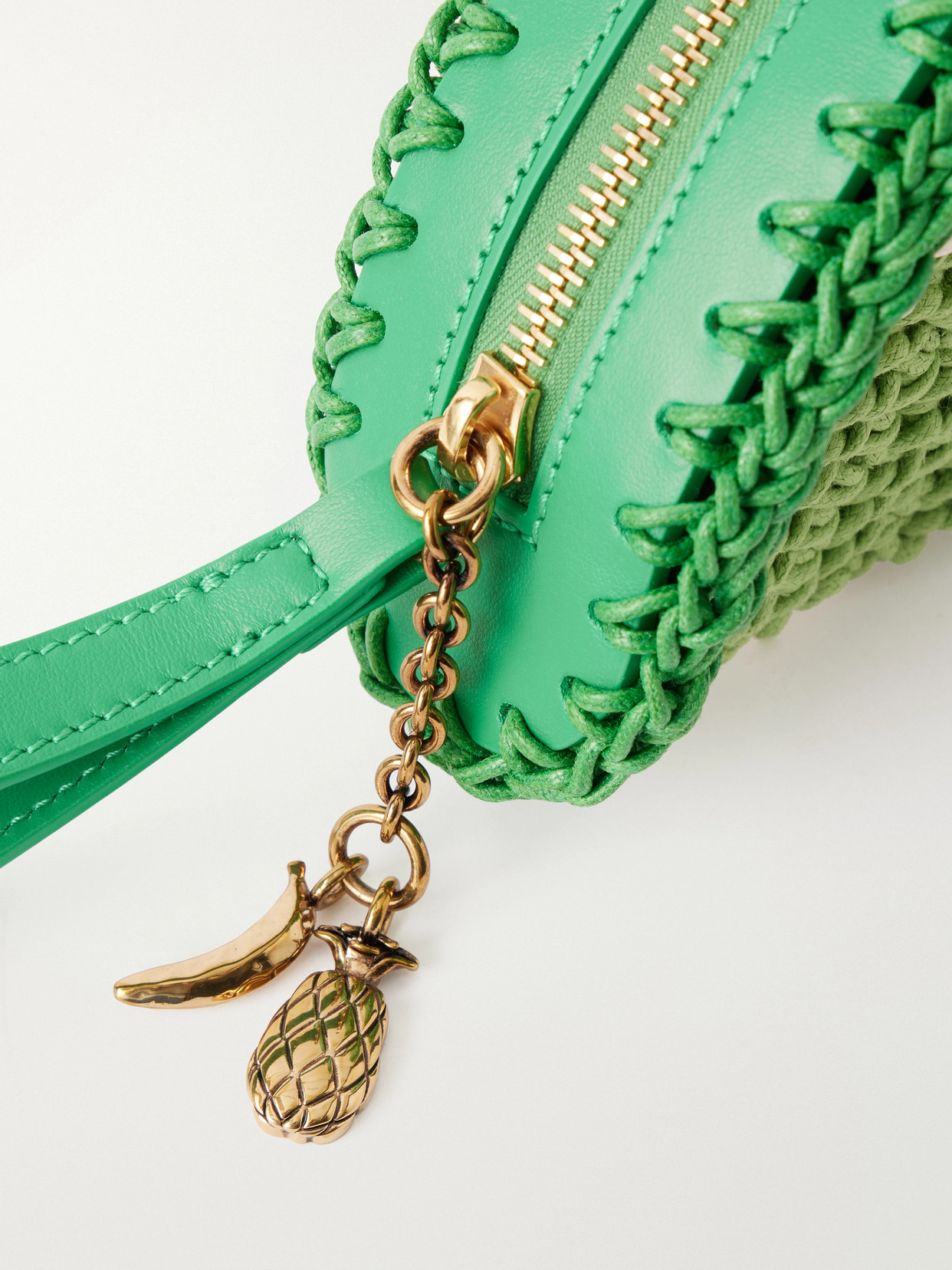 Chloé Chloe Tropicus Lime Braided Waxed Cord Clutch In Green