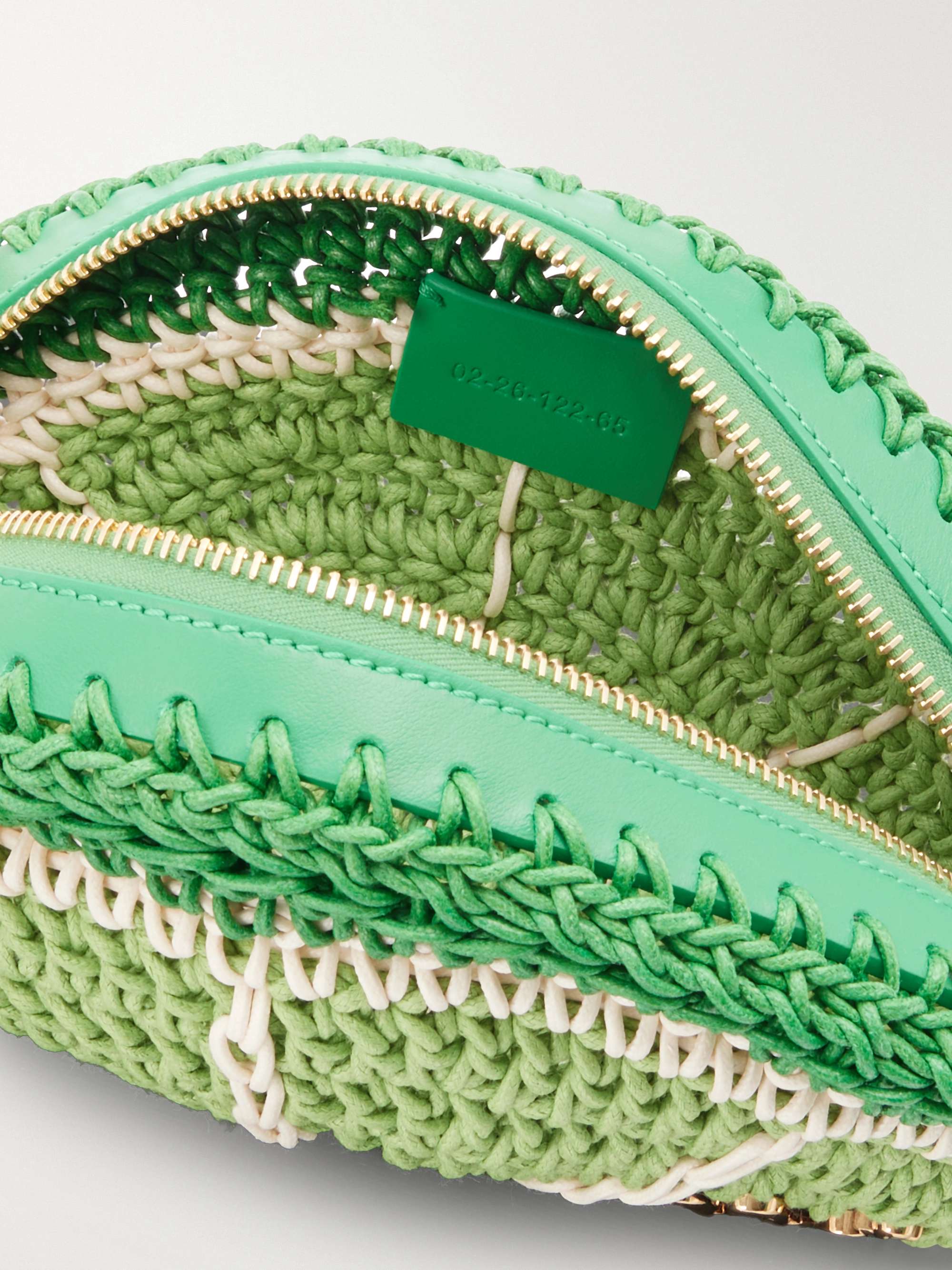 CHLOÉ Chloé Tropicus leather-trimmed woven cotton clutch | NET-A