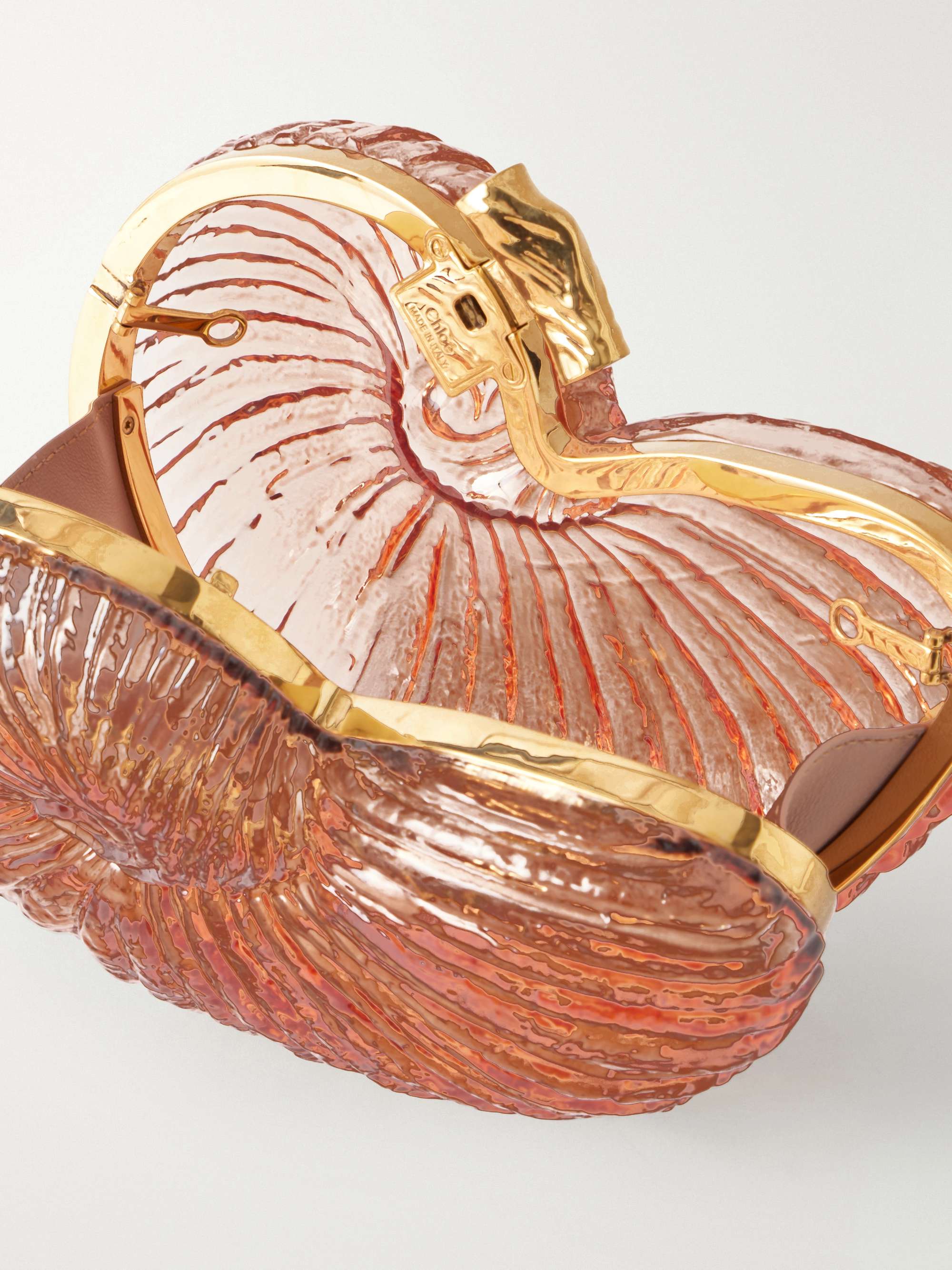 CHLOÉ Sea Treasures plexiglass and gold-tone clutch bag | NET-A-PORTER