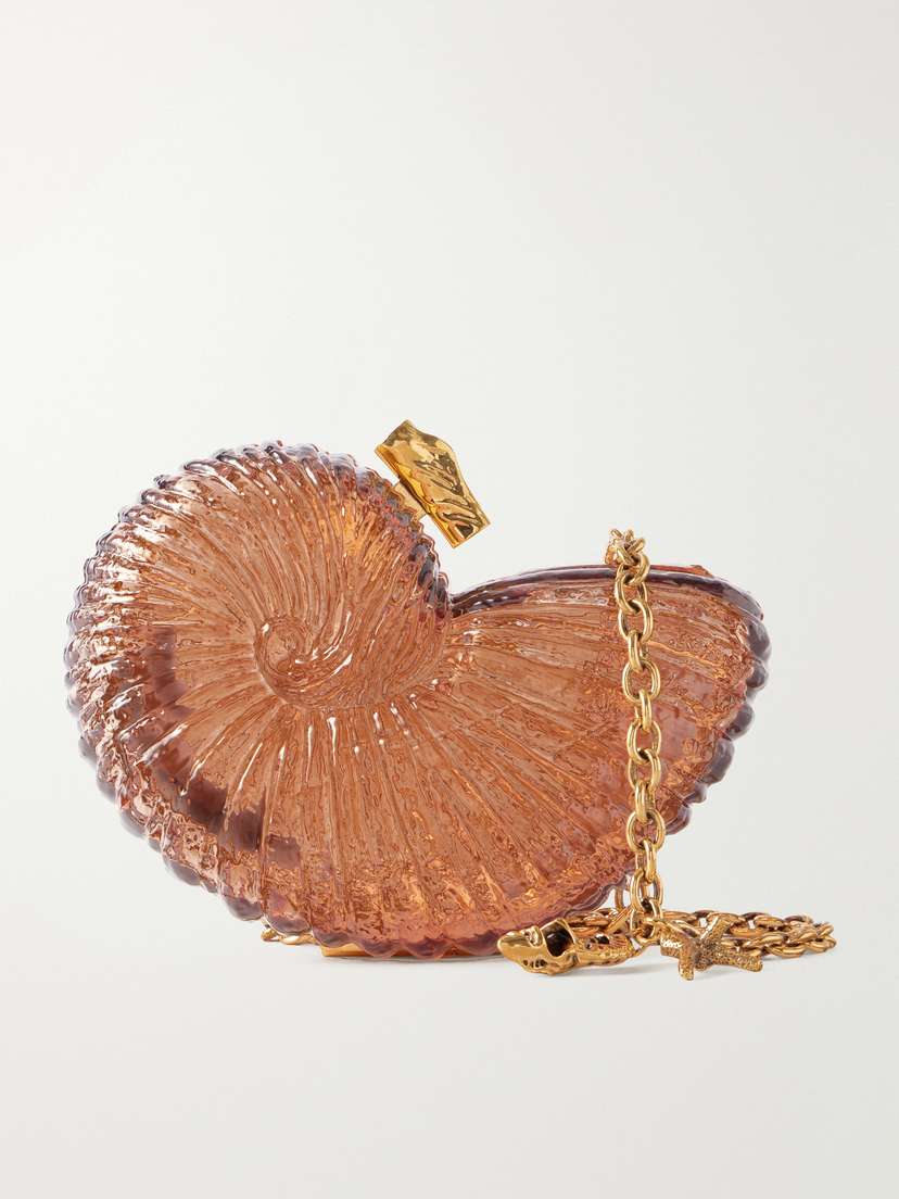Chloé Sea Treasures Plexiglass And Gold-tone Clutch Bag