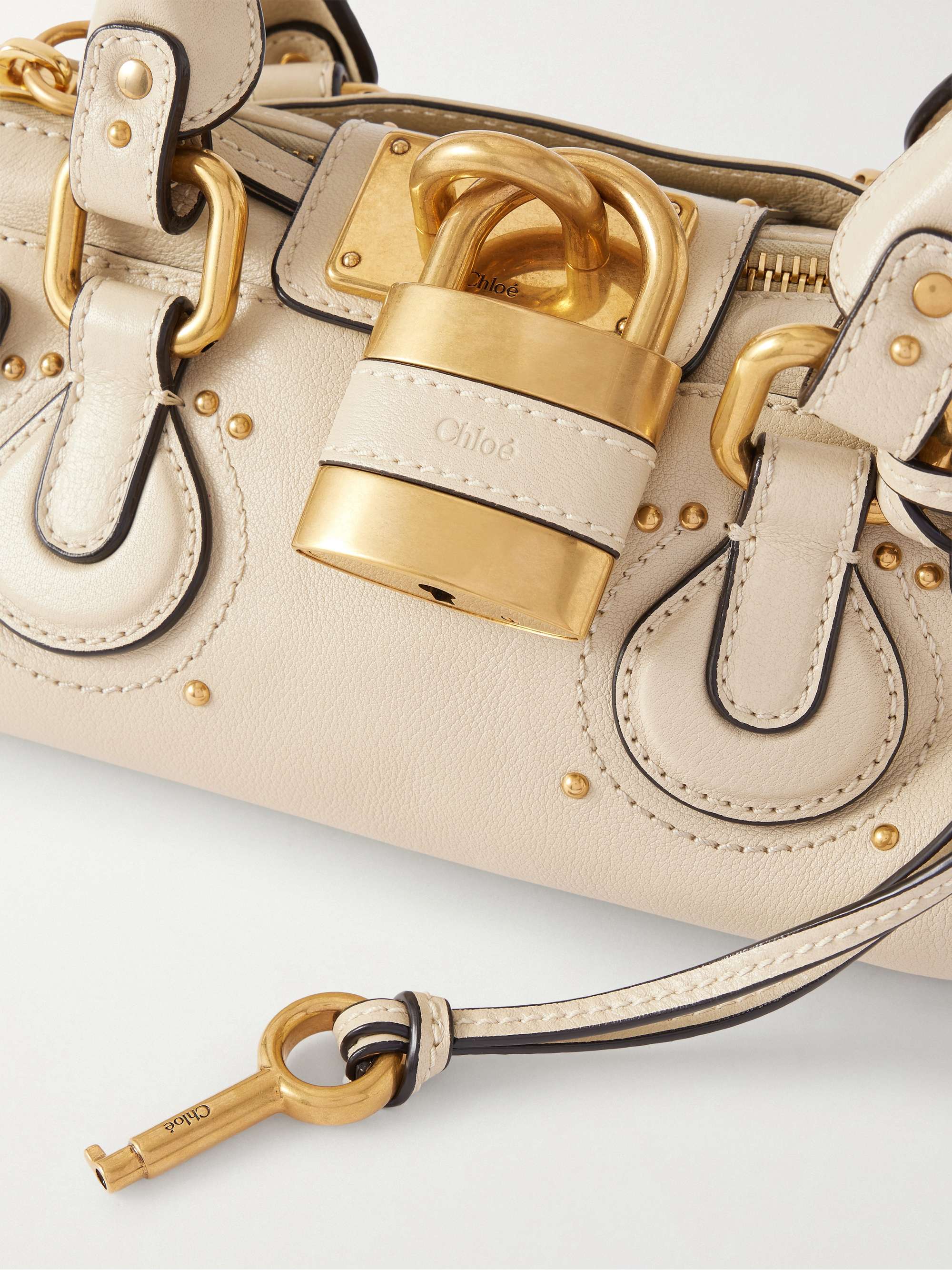 CHLOÉ Paddington embellished textured-leather tote | NET-A-PORTER
