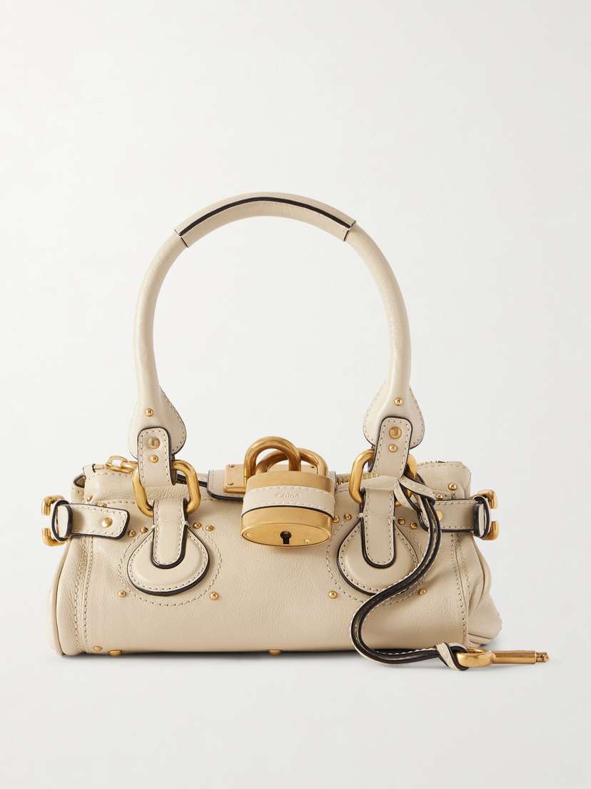 Chloé Paddington Embellished Textured-leather Tote