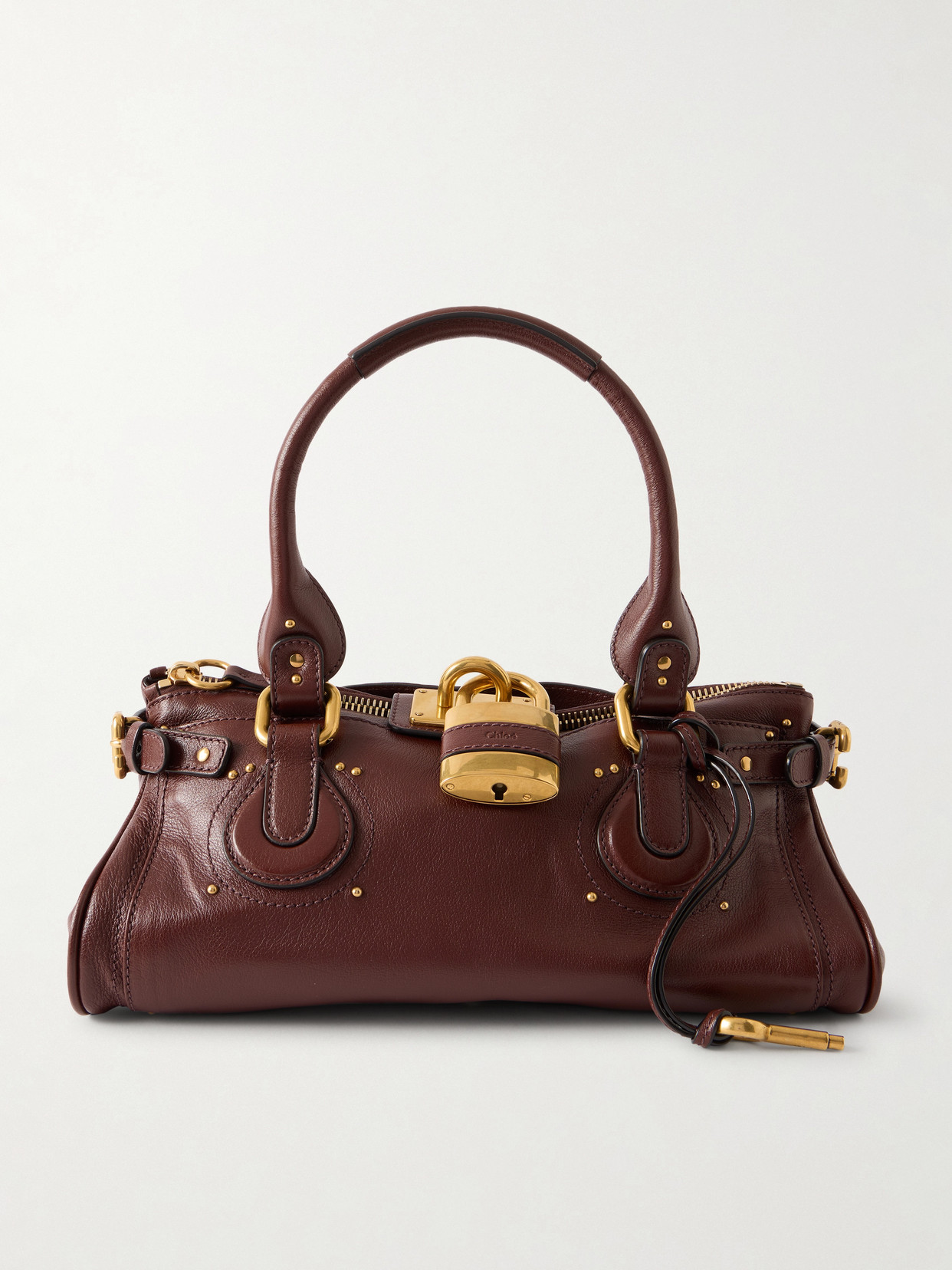 Chloé Paddington Embellished Leather Tote In Brown