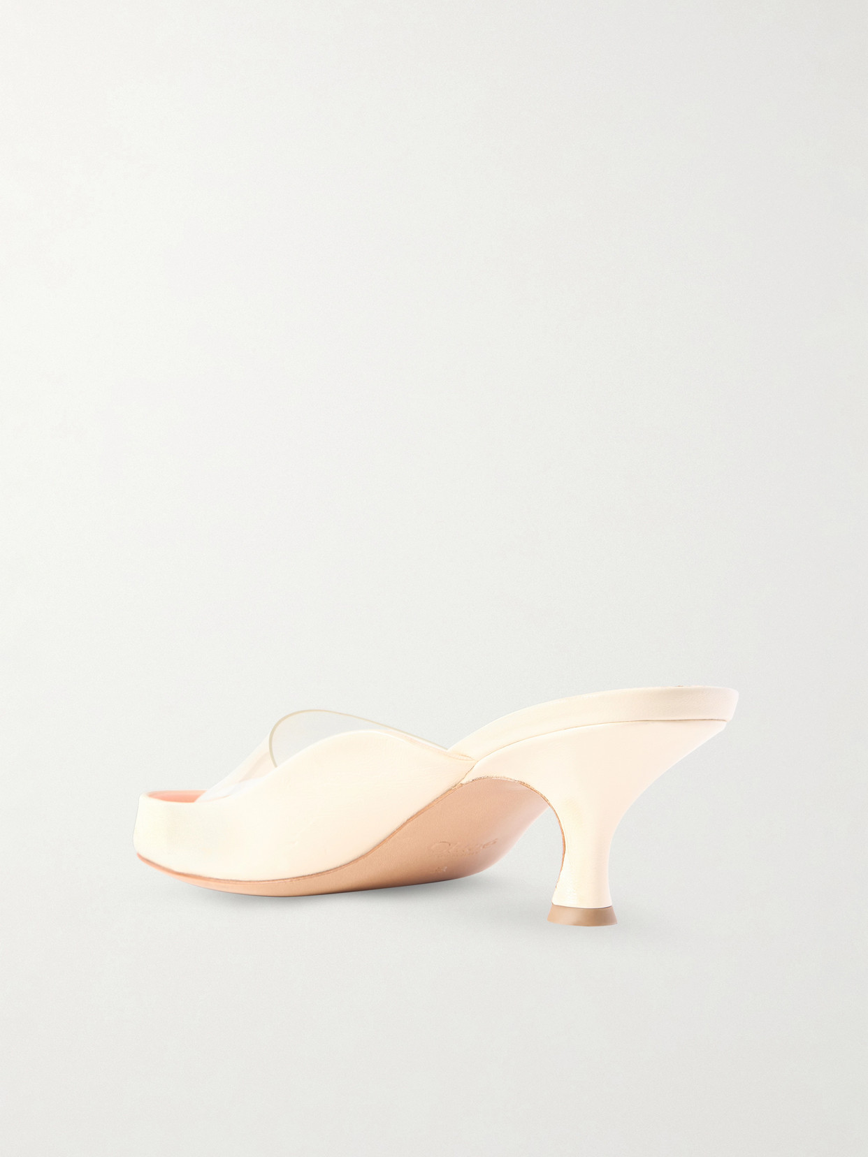 Chloé Womens Chloe Junie Leather And Pvc Heeled Sandals In White