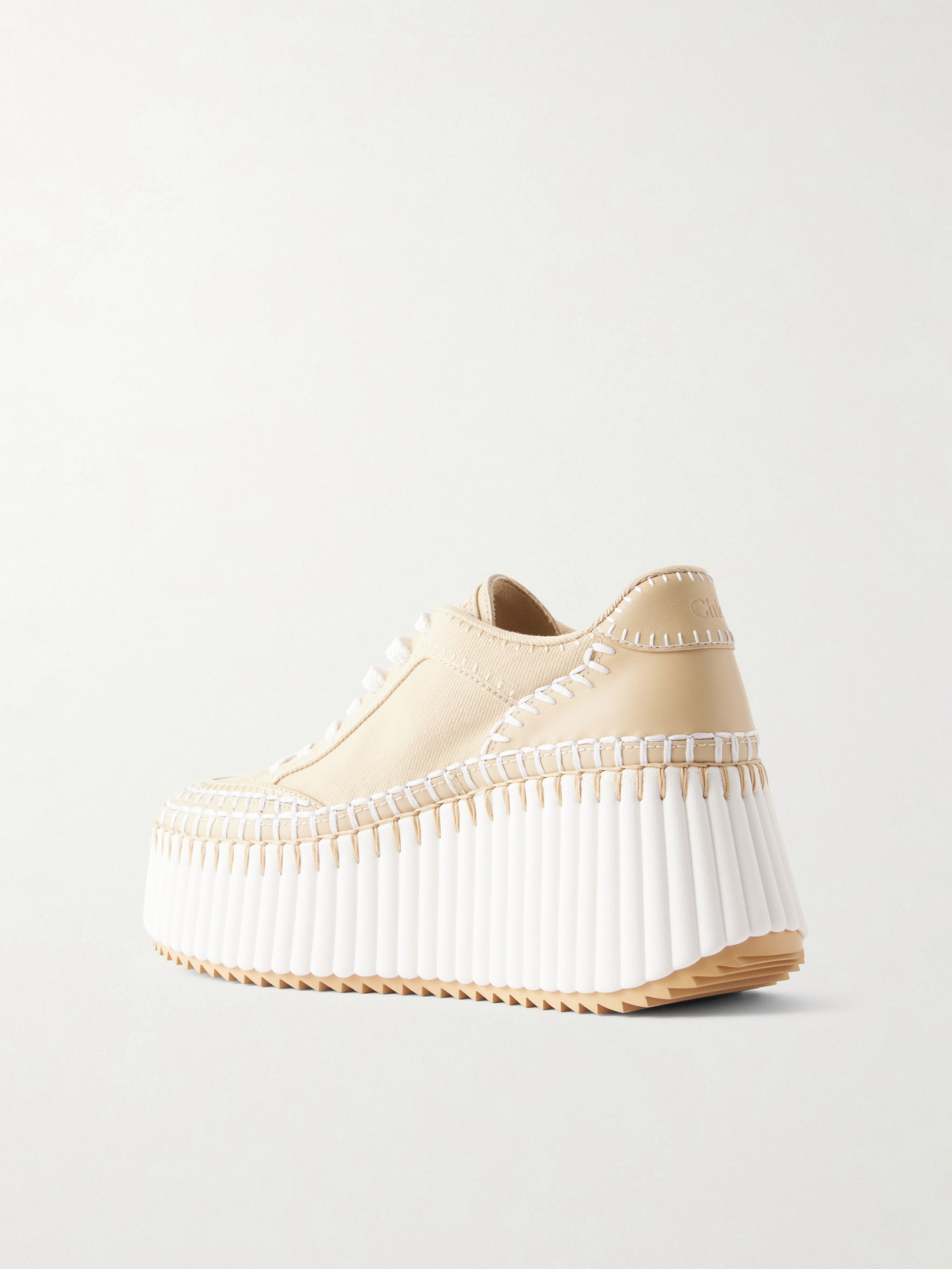 Chloé - Nama Canvas And Leather Platform Sneakers