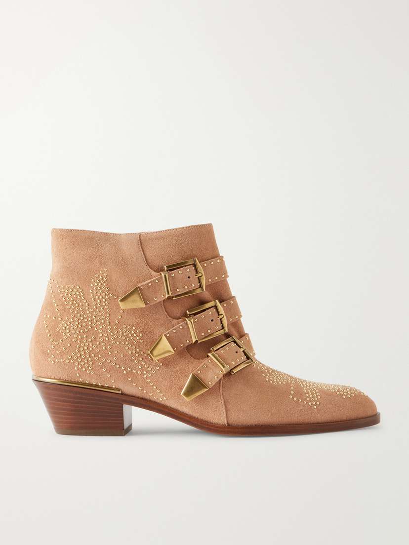 Chloé Susan Embellished Suede Ankle Boots