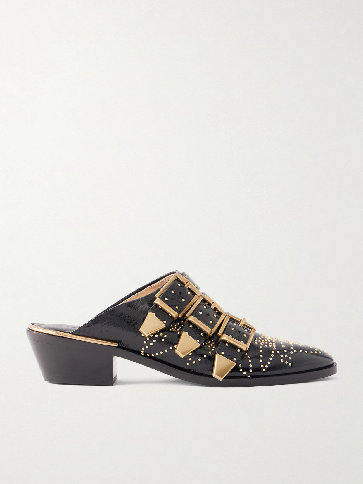 Chloé Susanna Studded Leather Mules In Black