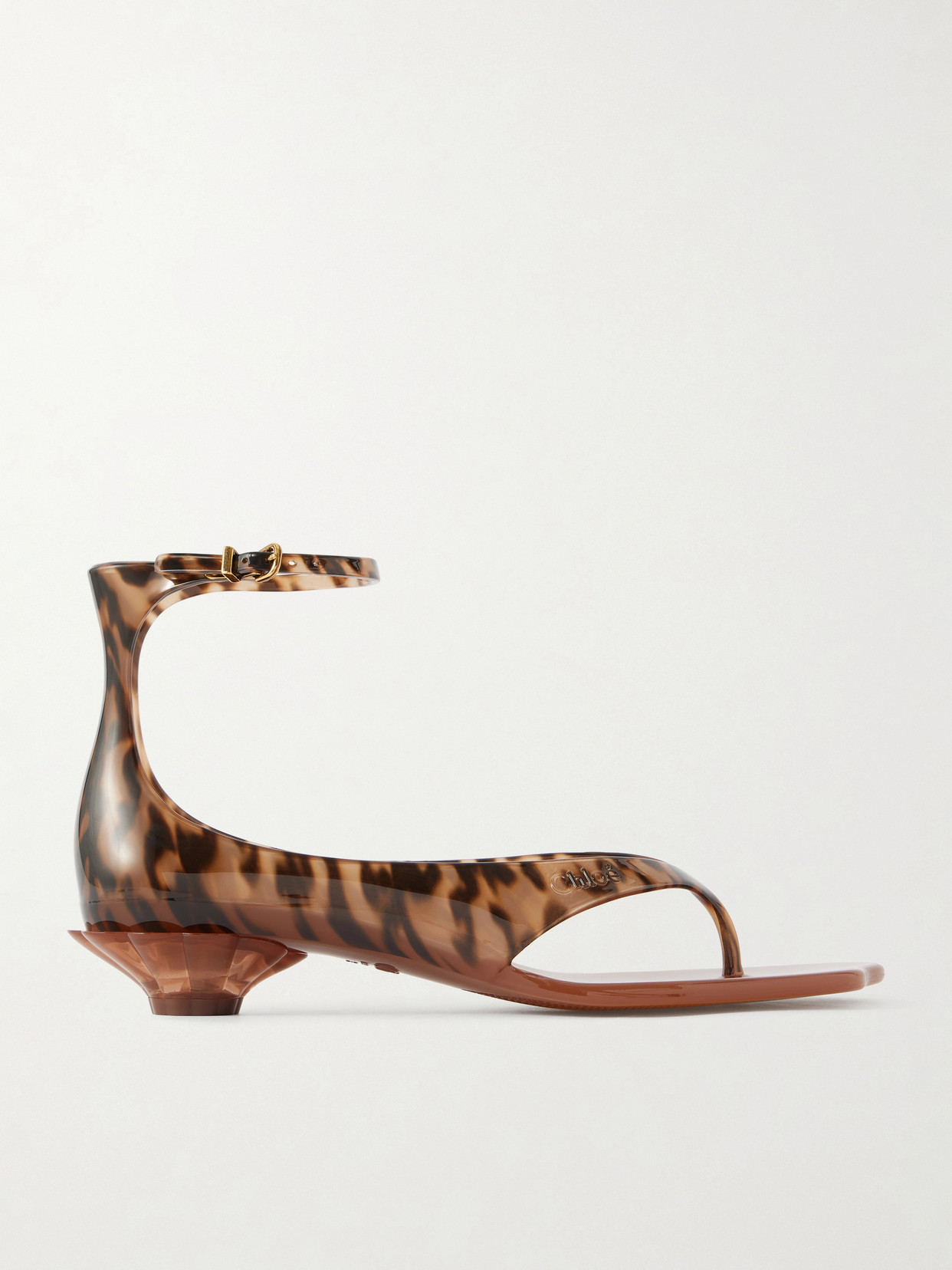 Chloé Jelly Flip-flop Sandals Tropical Print Shell Heel In Animal Print