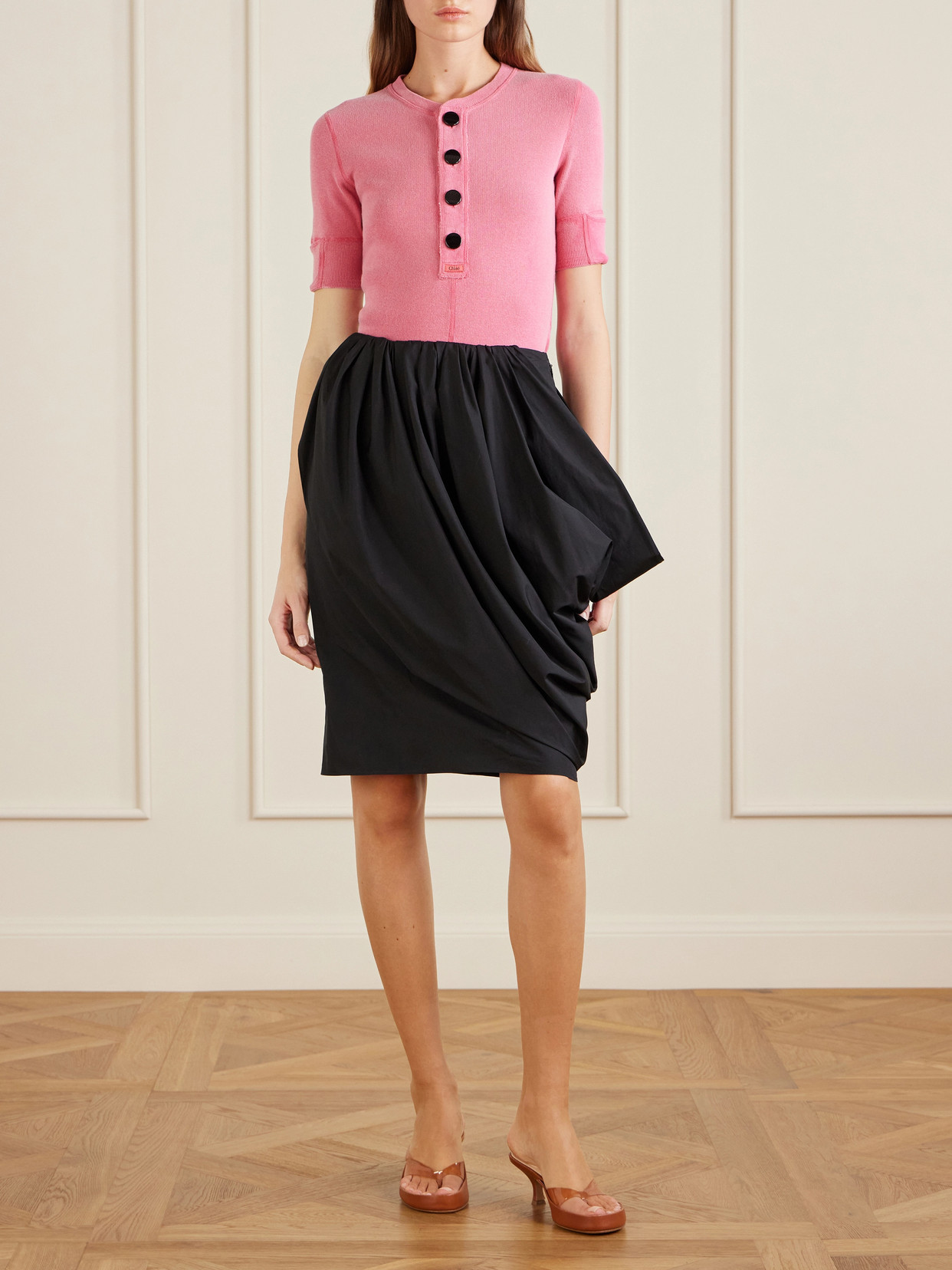 Chloé Junie Leather And Tpu Thong Sandals In Multi