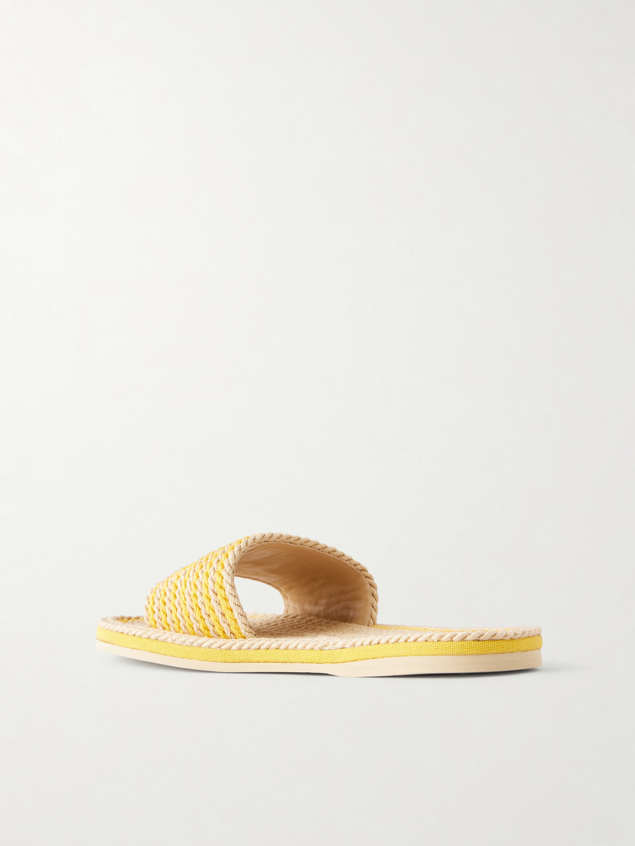 Chloé - Embroidered Striped Cord Slides
