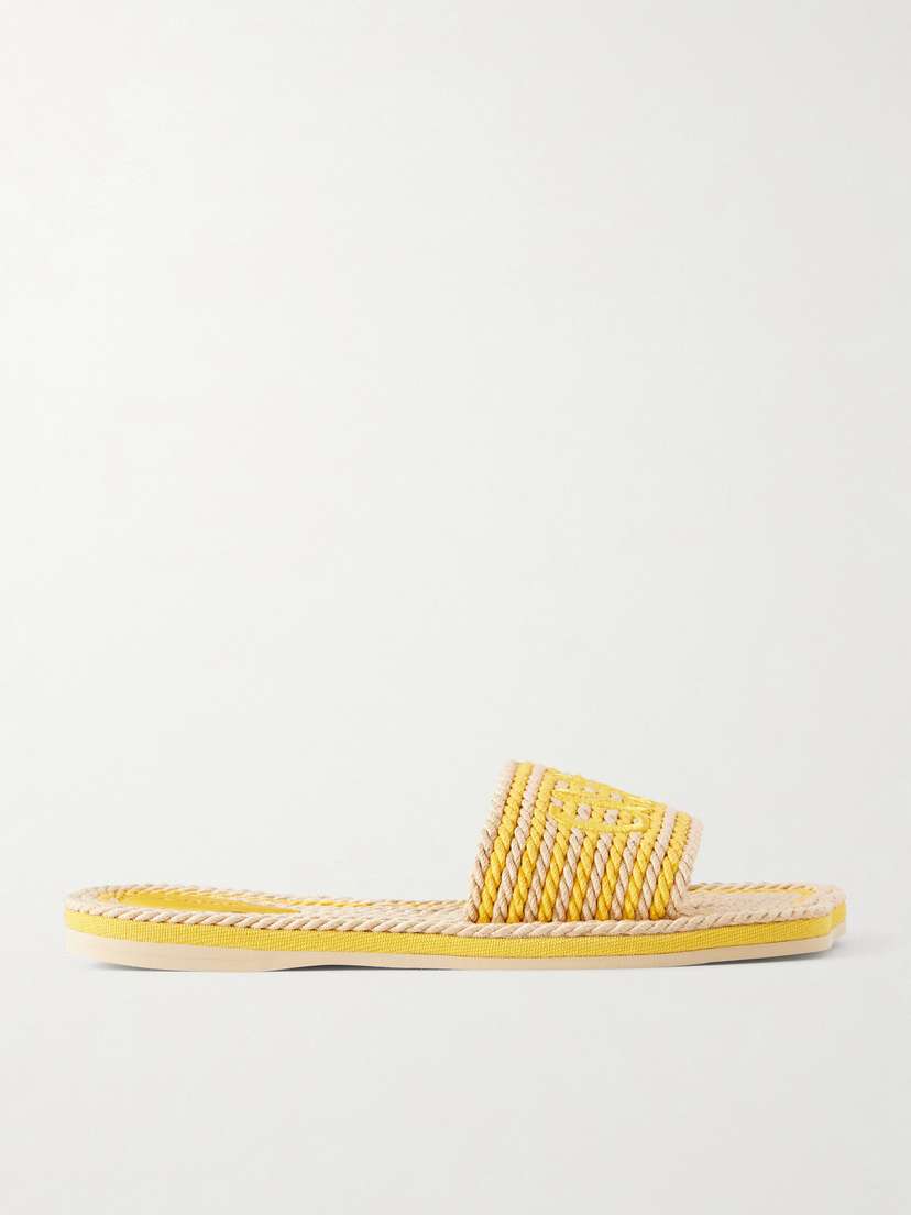 Chloé Embroidered Striped Cord Slides