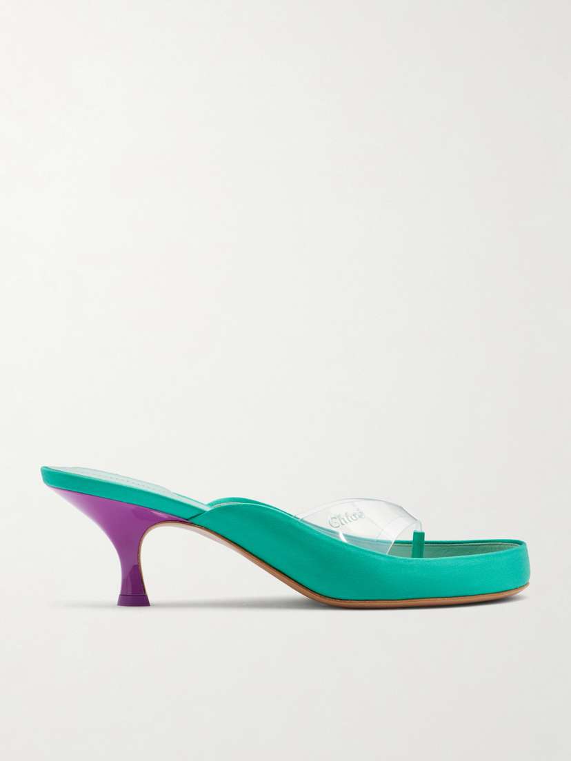 Chloé Junie Pvc-trimmed Satin Sandals