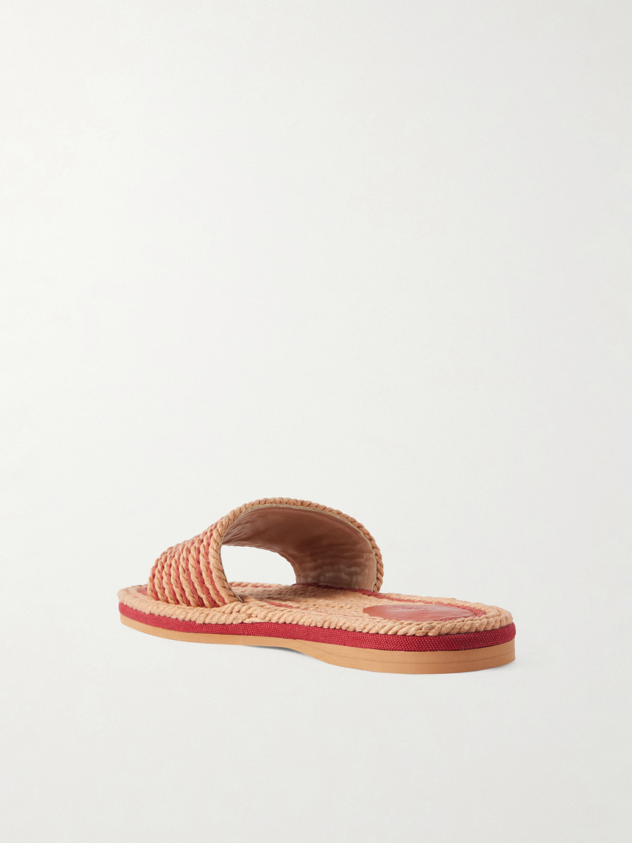 Chloé - Logo-Embroidered Striped Cord Slides