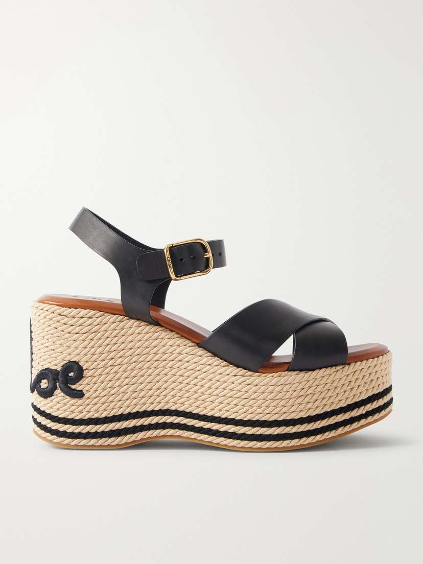 Chloé Leather Platform Espadrilles