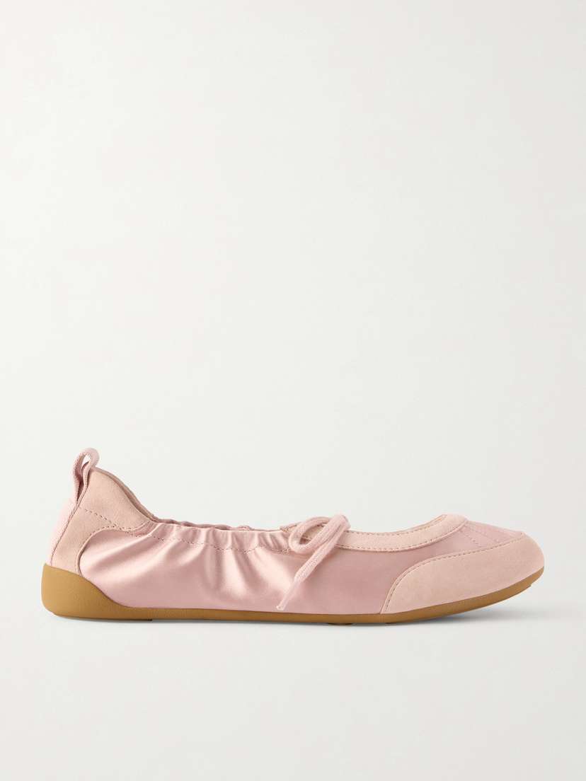 Chloé Kick Suede-trimmed Satin Sneakers