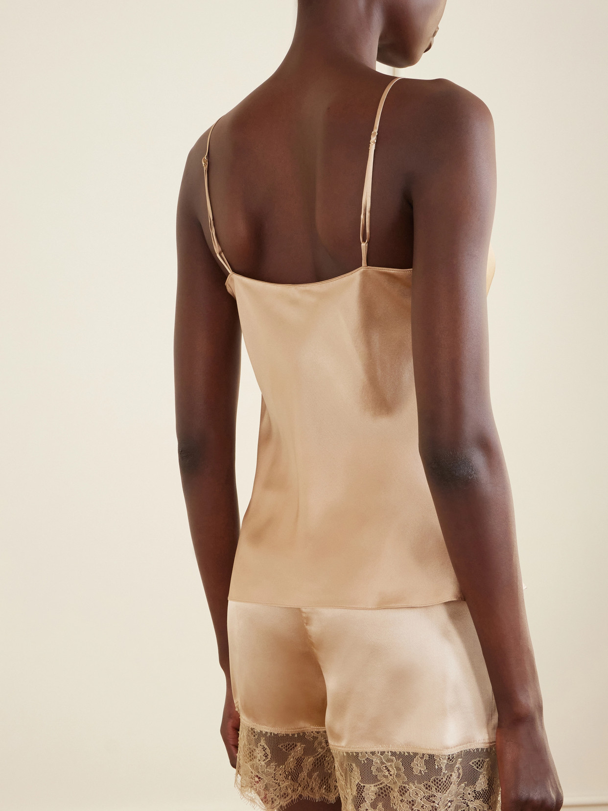 Lace-Trimmed Silk-Satin Camisole